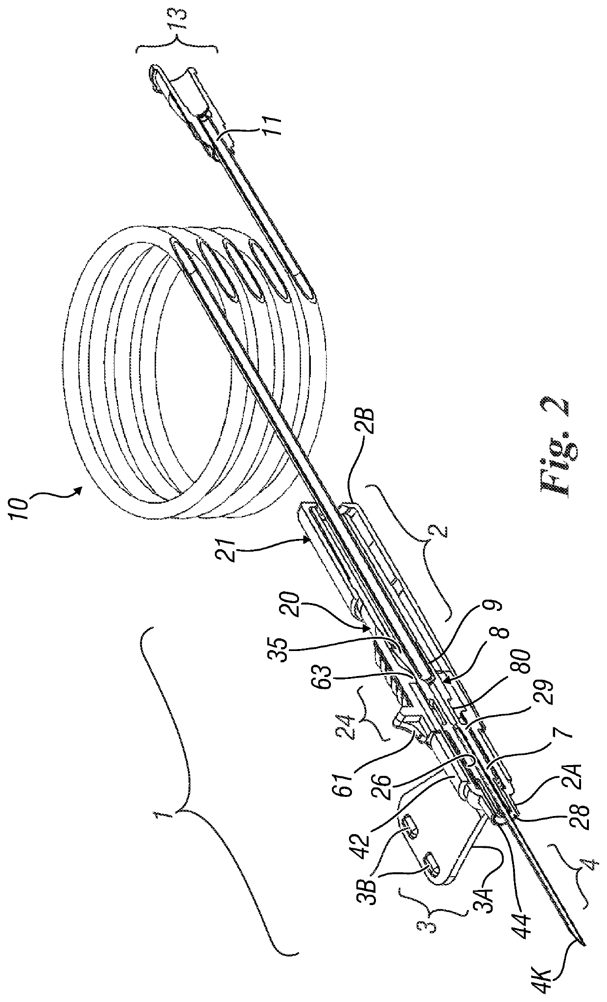 Medical device with resiliently retracting safety needle