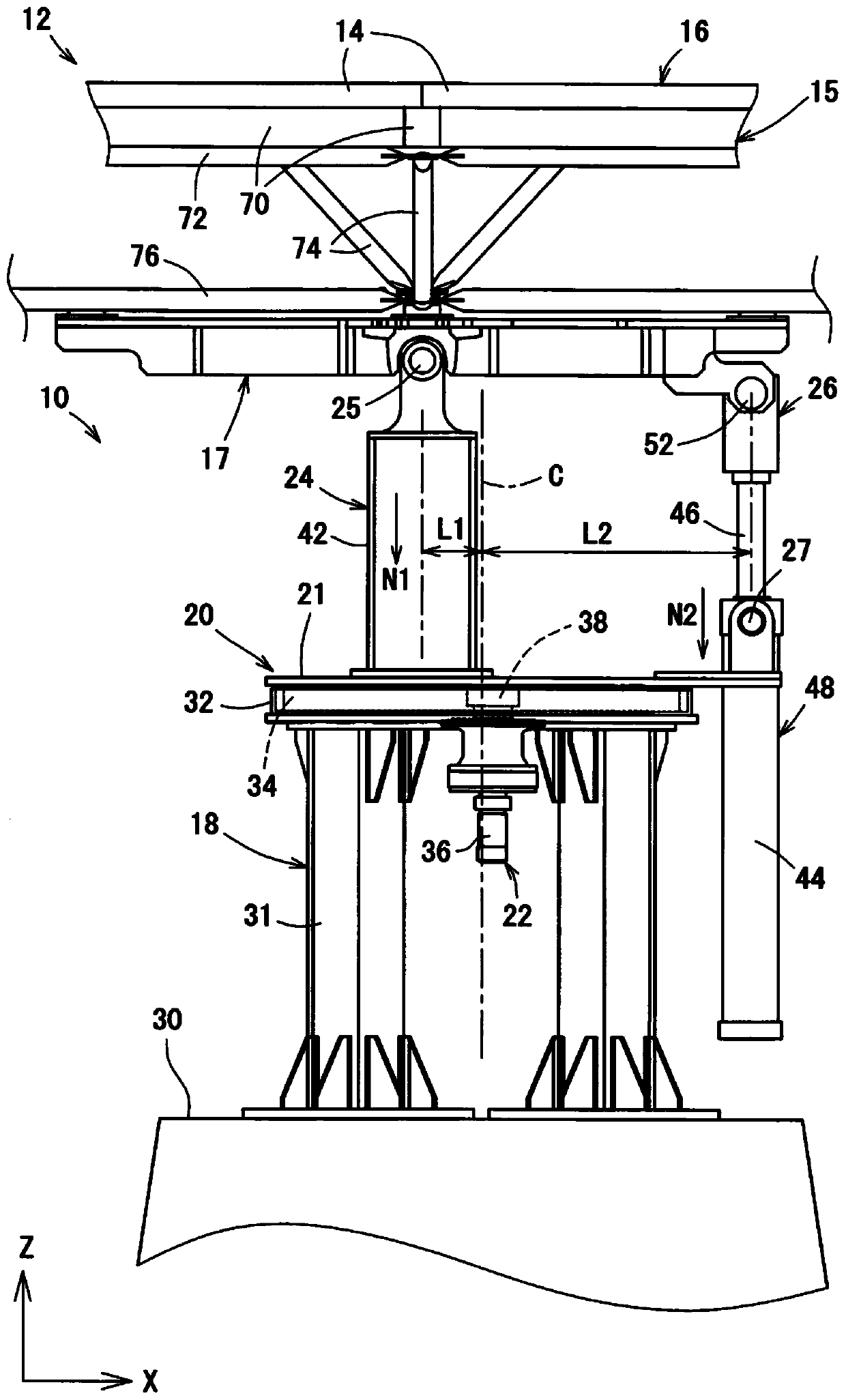 Module support device and solar cell device