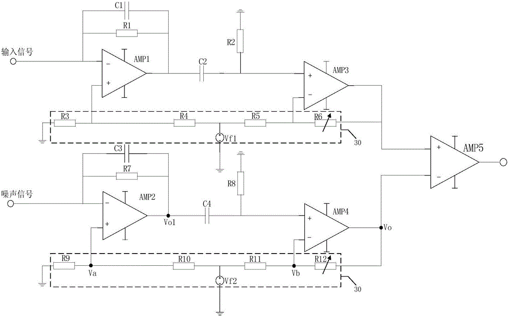 Novel ultrahigh frequency weak signal combined amplification circuit