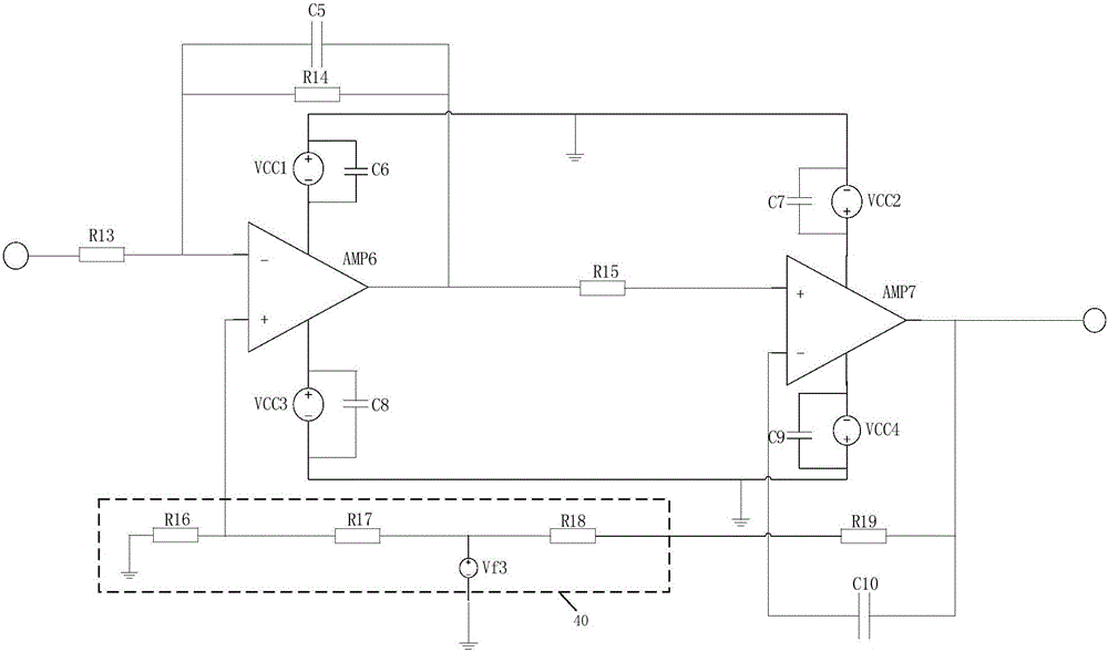 Novel ultrahigh frequency weak signal combined amplification circuit