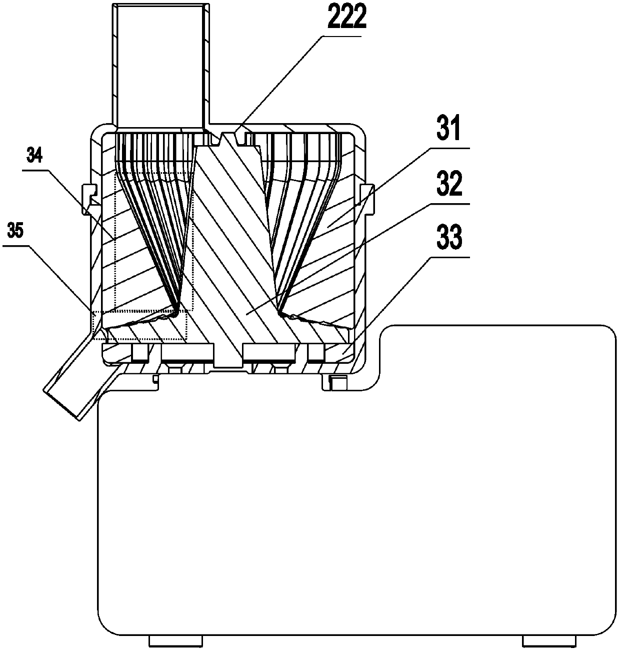 Grinder convenient for discharge