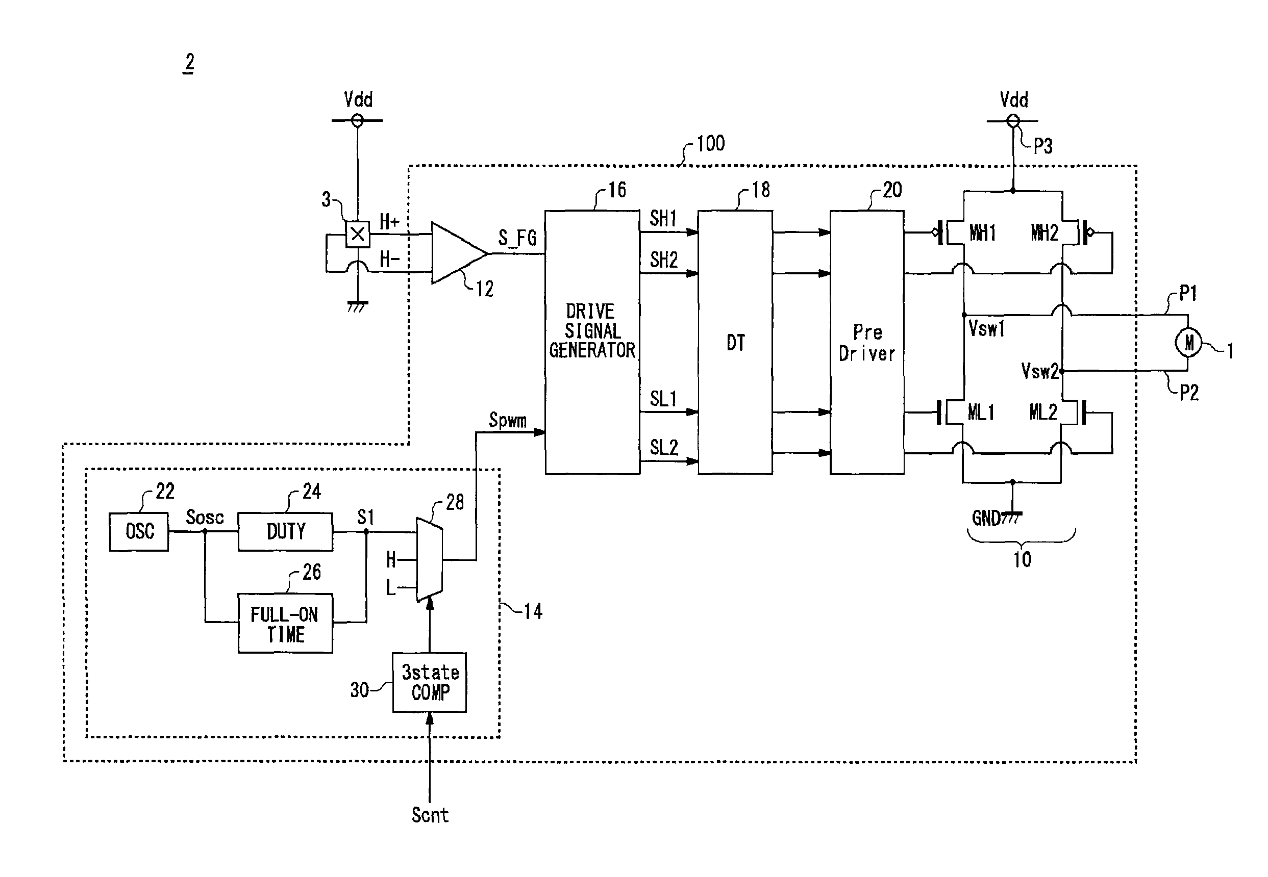Motor drive circuit with short startup time