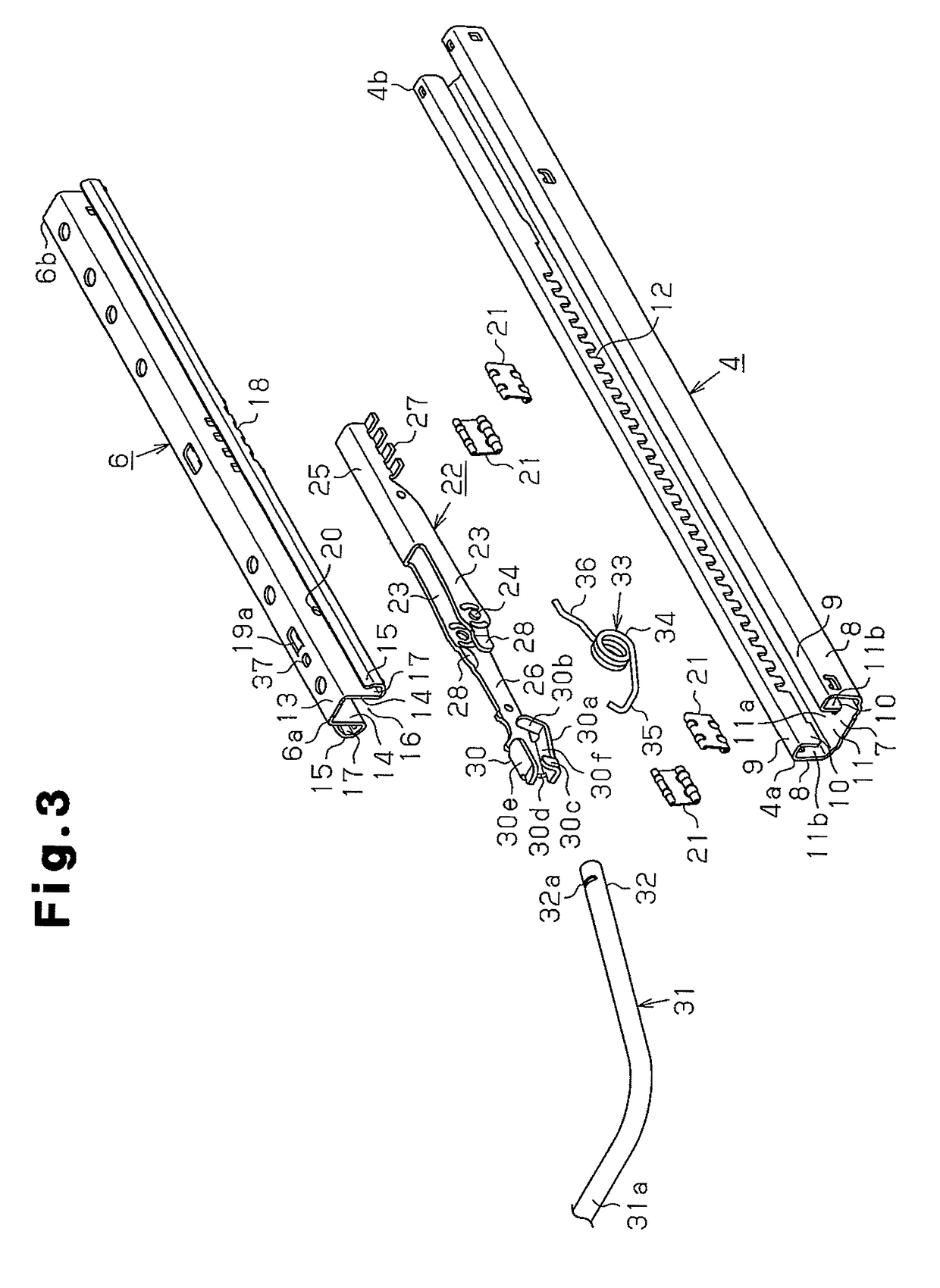 Lock mechanism for seat track slide device