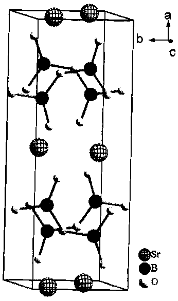 Strontium metaborate birefringent crystal as well as preparation method and application