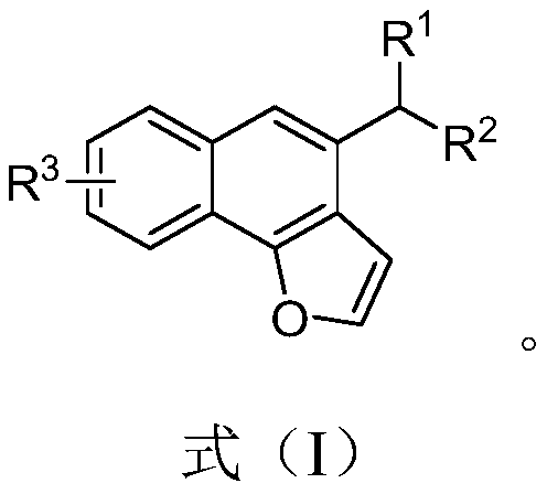 Synthesis method of naphthofuran derivative, naphthofuran derivative and application