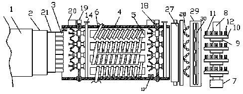 A composite fiber processing follow-up production equipment device