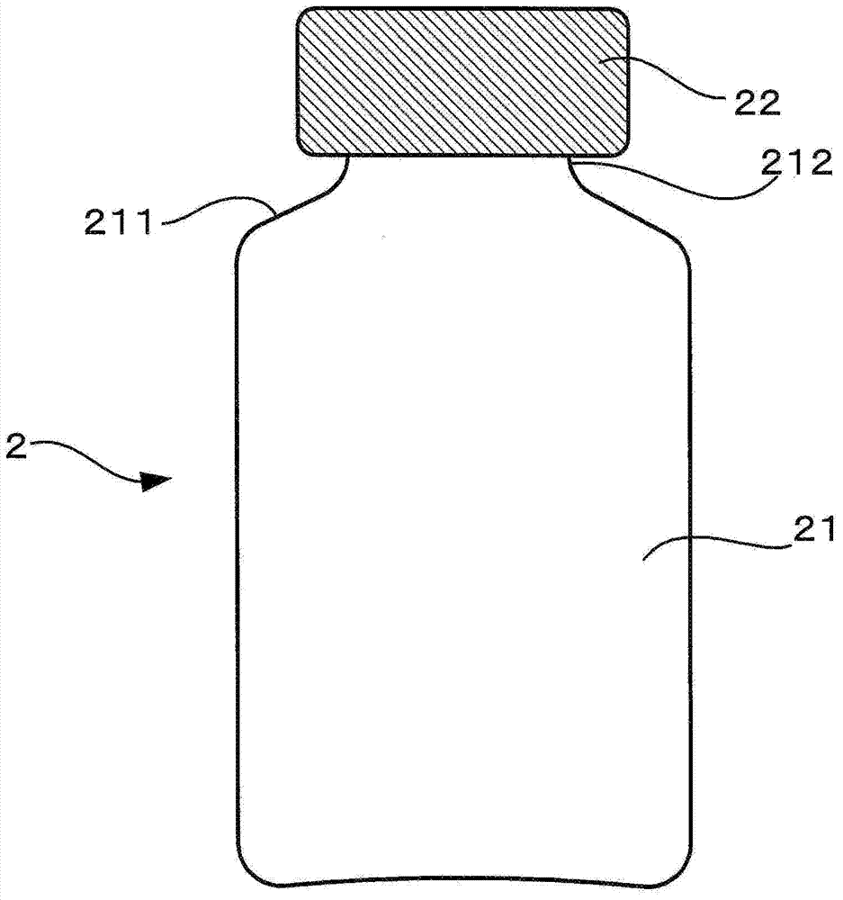 Drug container storage device, drug container storage system, and method for sucking drug