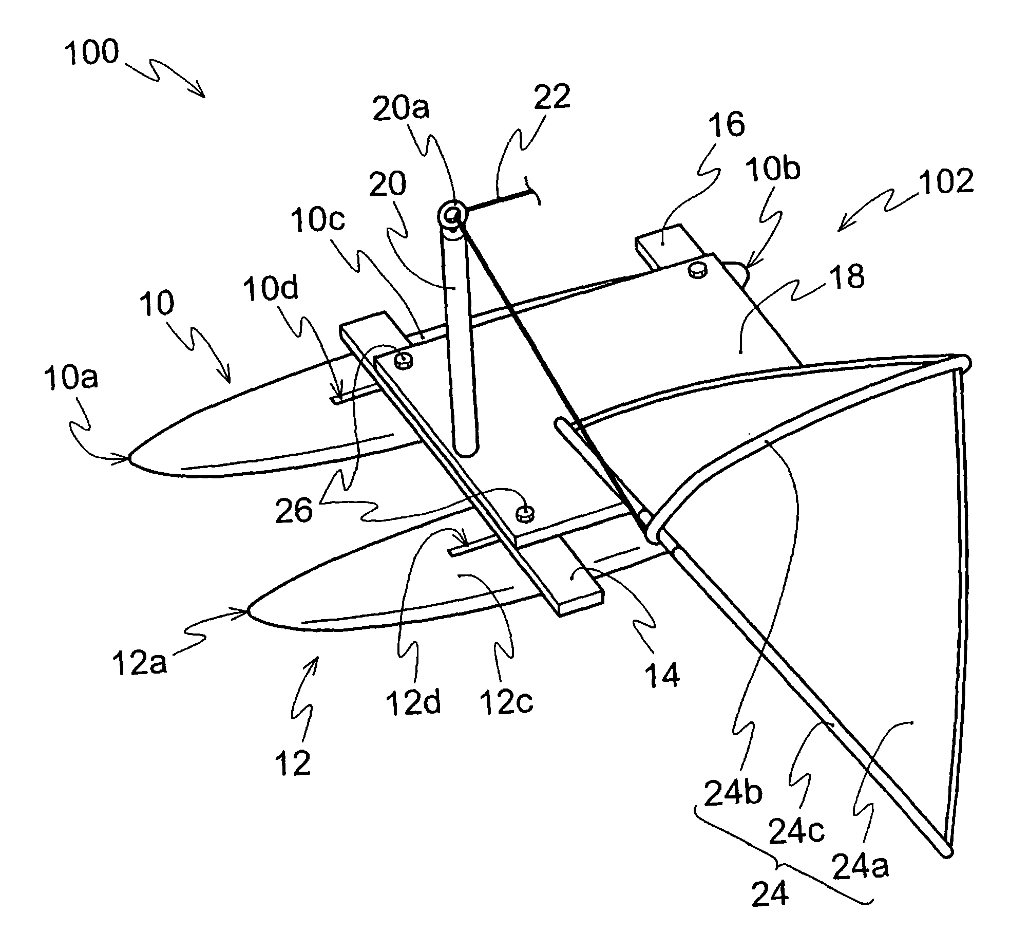 Twin sailing board