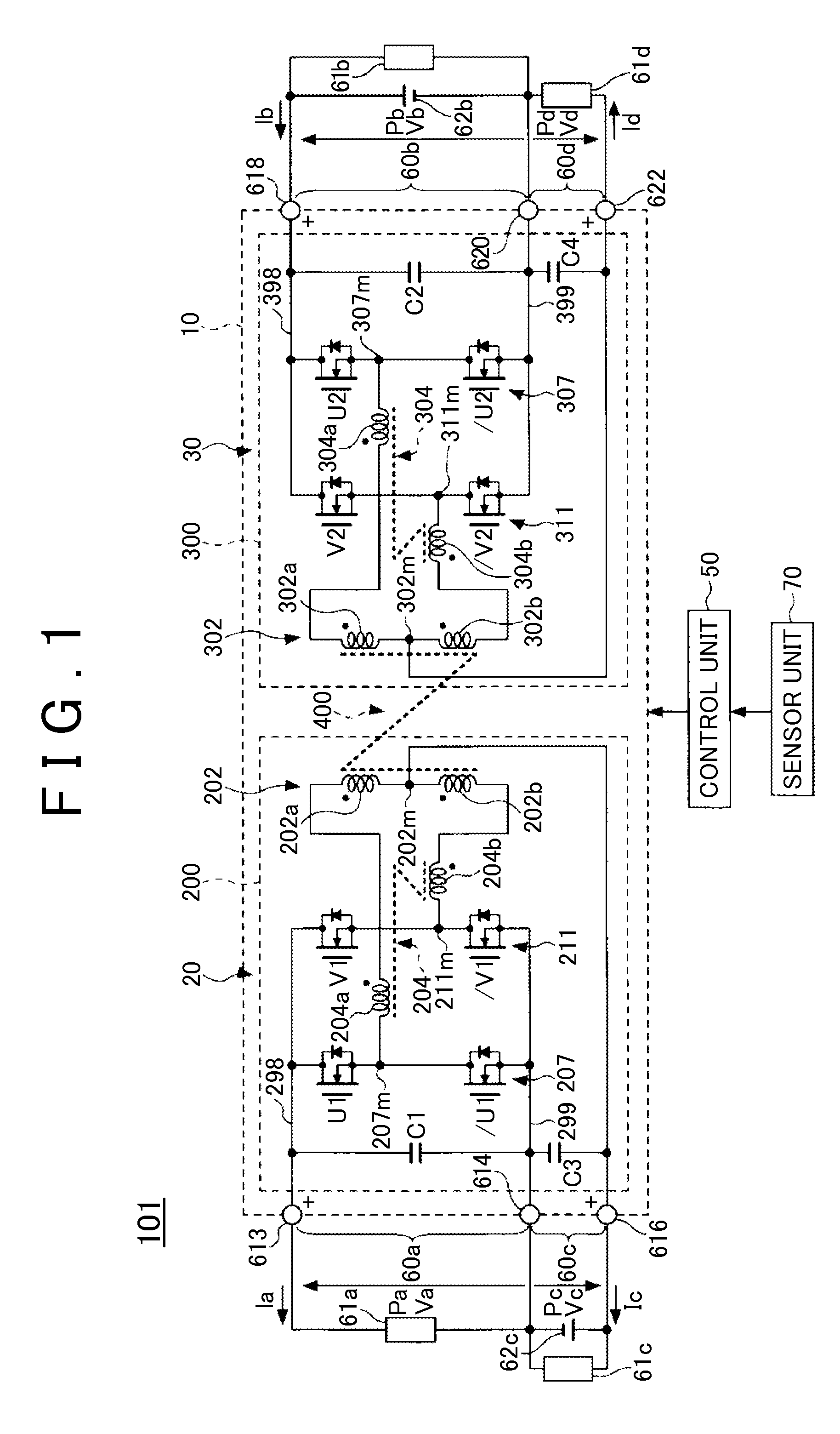 Power conversion apparatus and power conversion method based on a control constant and a feedback value based on current flow