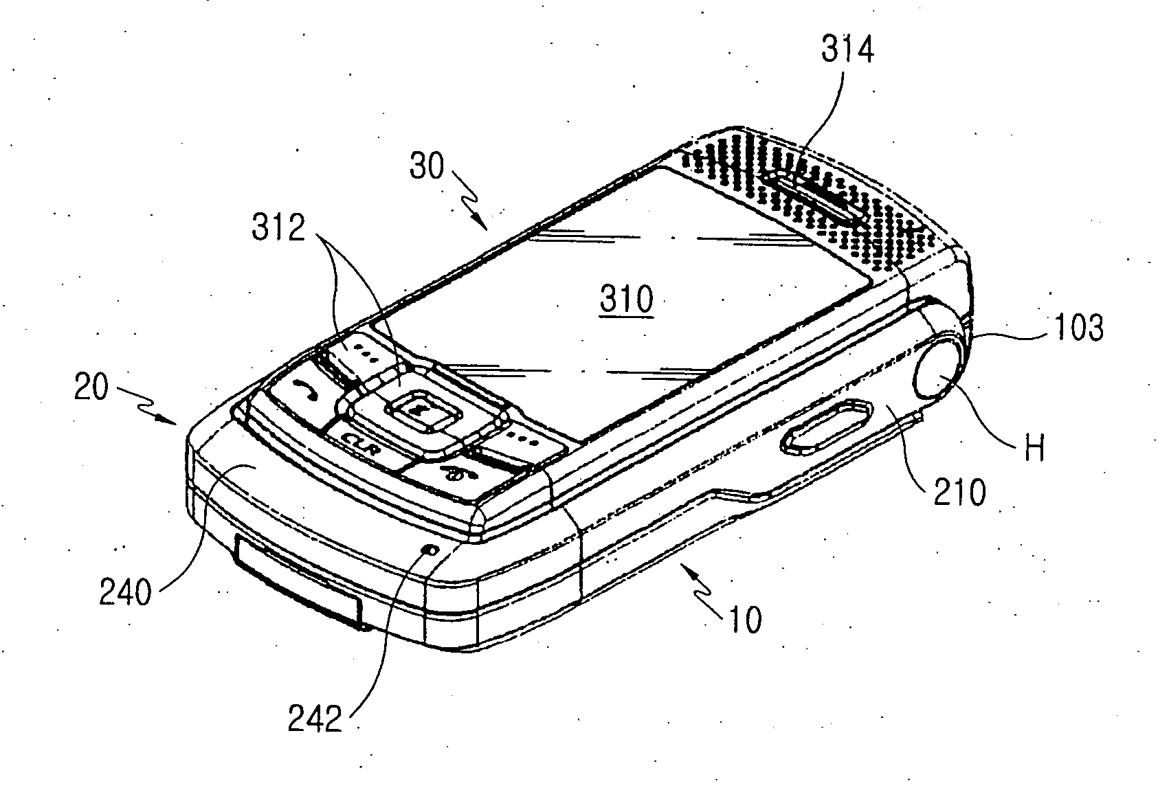 Portable communication terminal for games and user interfacing device thereof