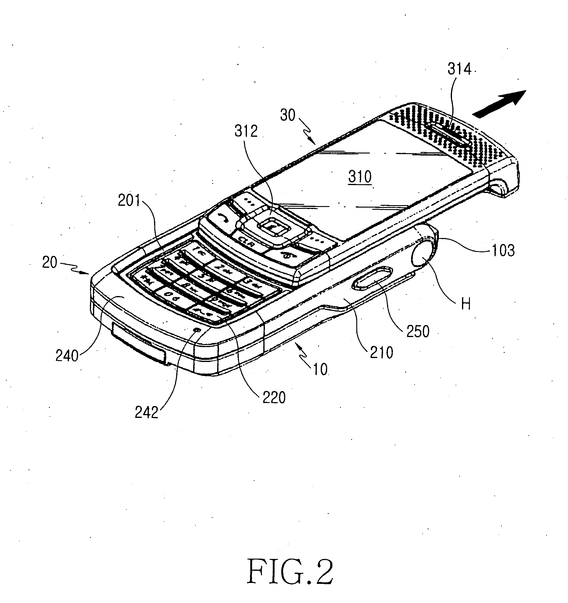 Portable communication terminal for games and user interfacing device thereof