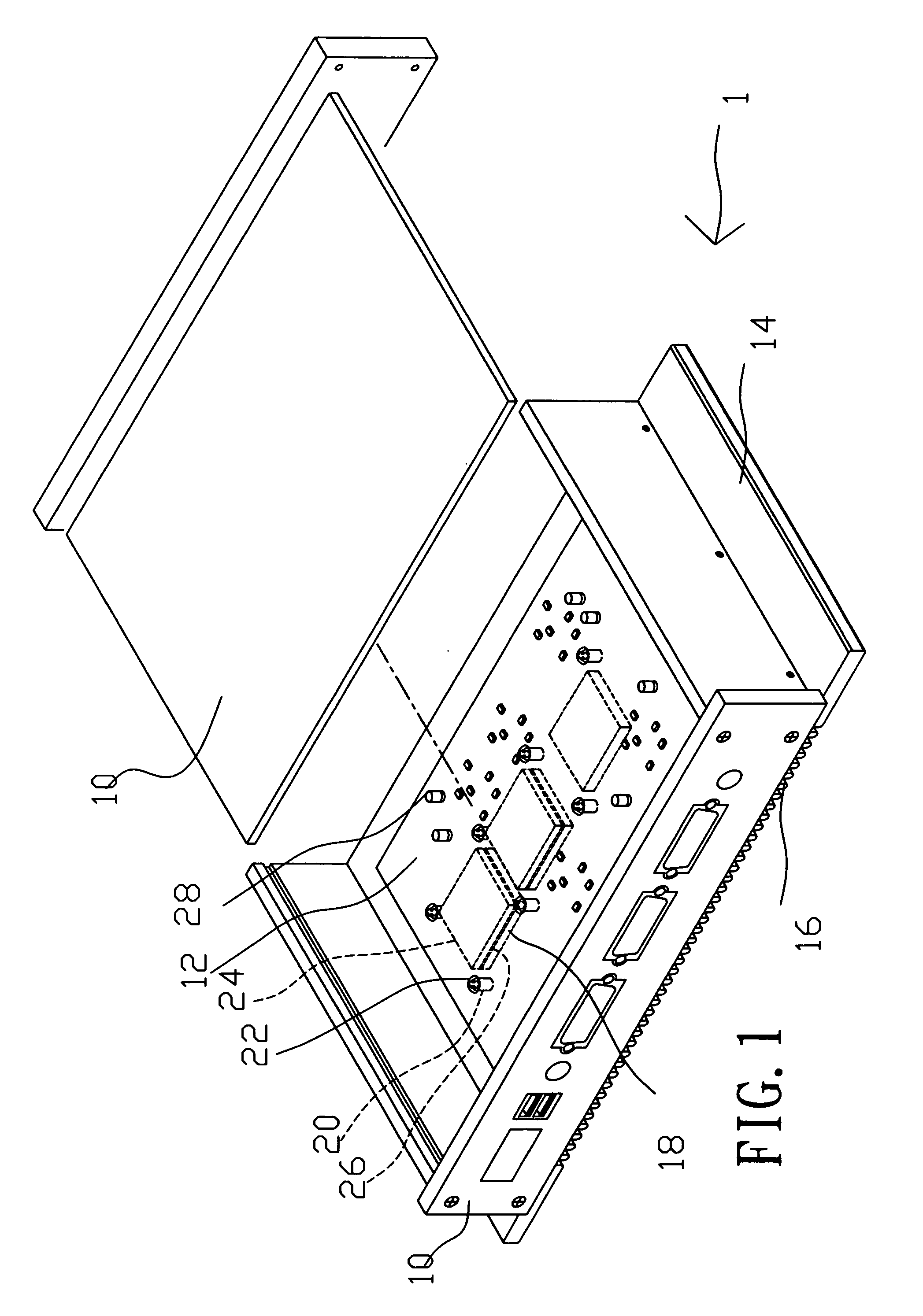 Heat dissipation structure of an electronic device