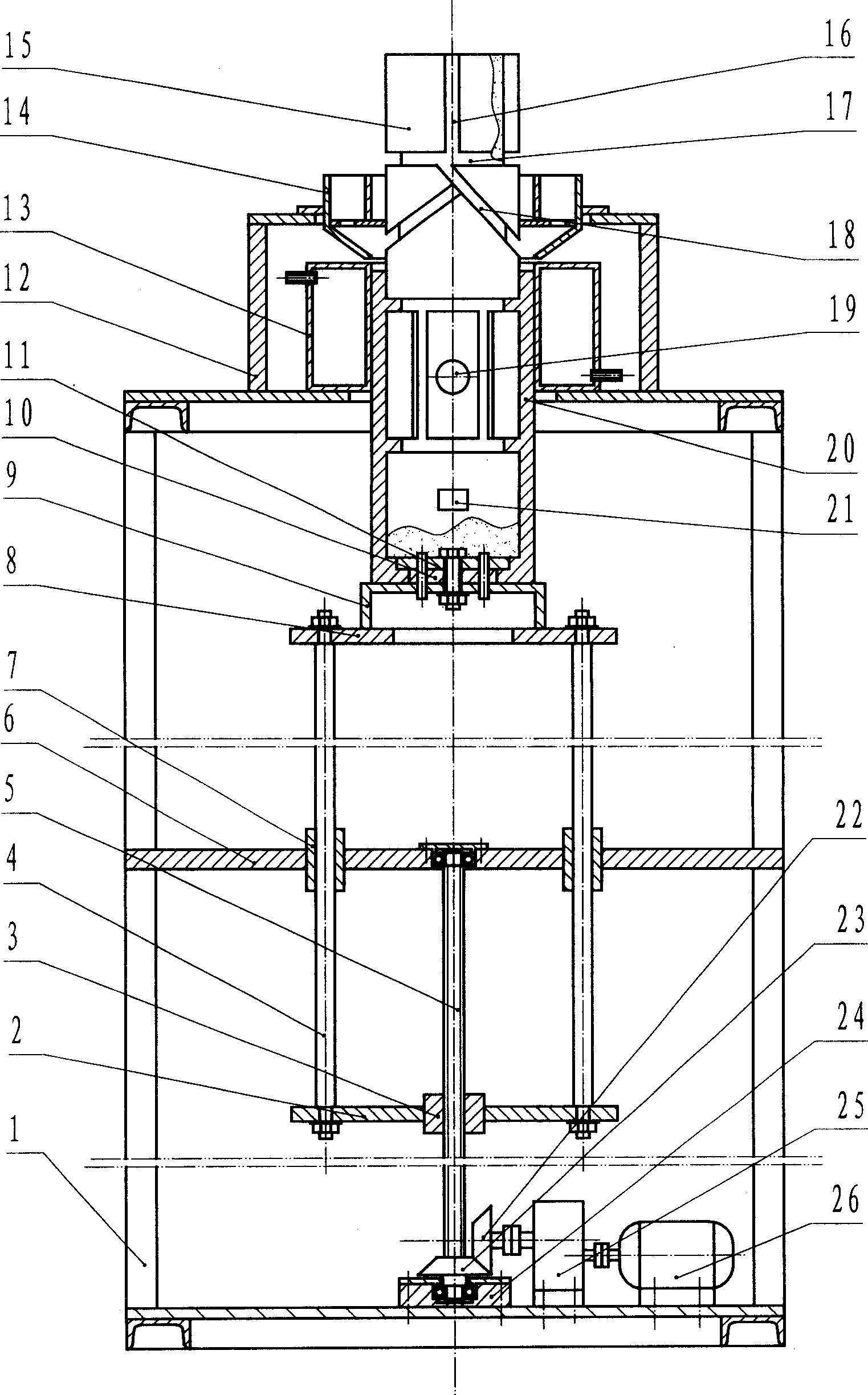 Continuous casting device of non-ferrous metal drum type casting parts