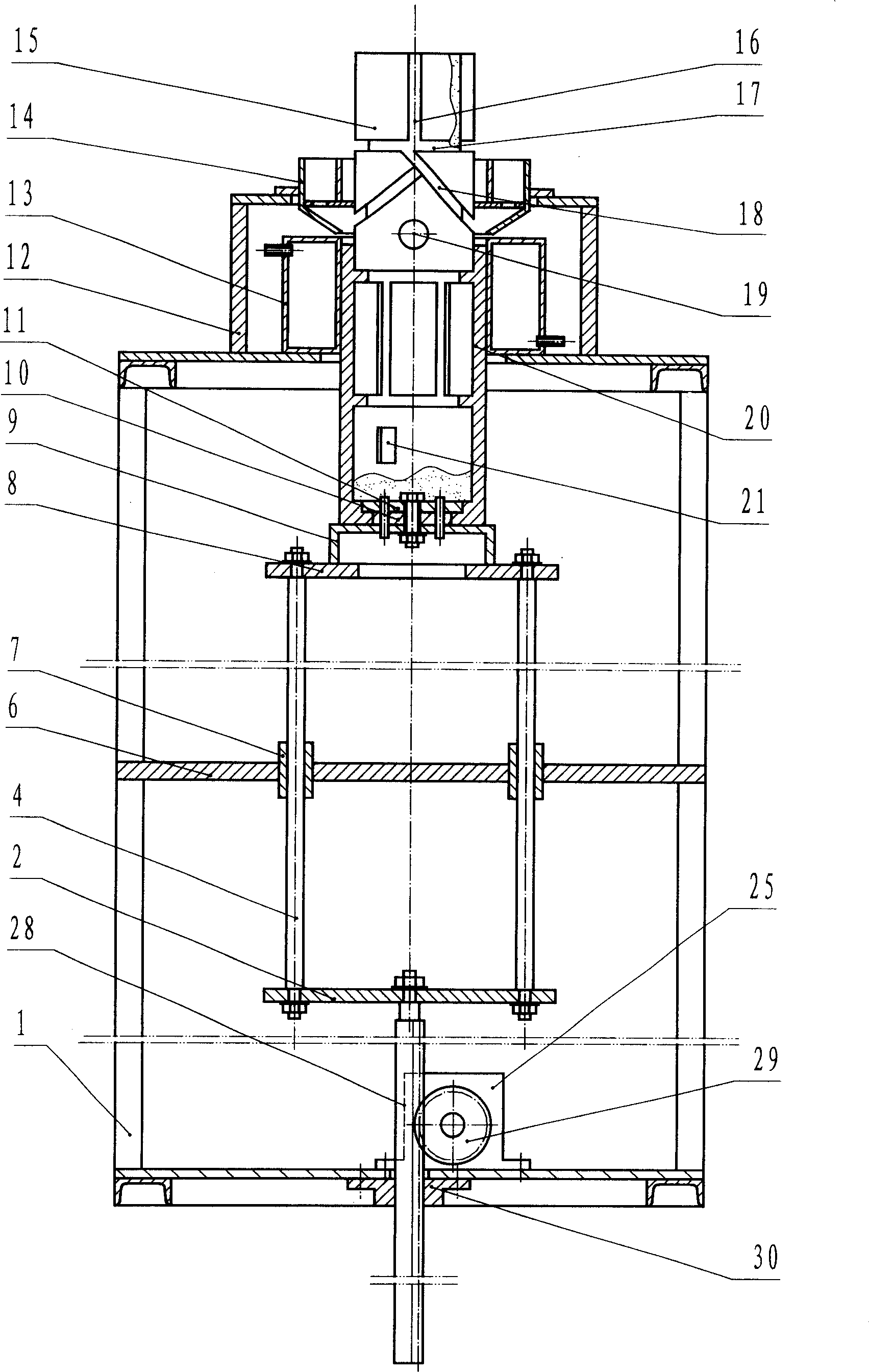 Continuous casting device of non-ferrous metal drum type casting parts