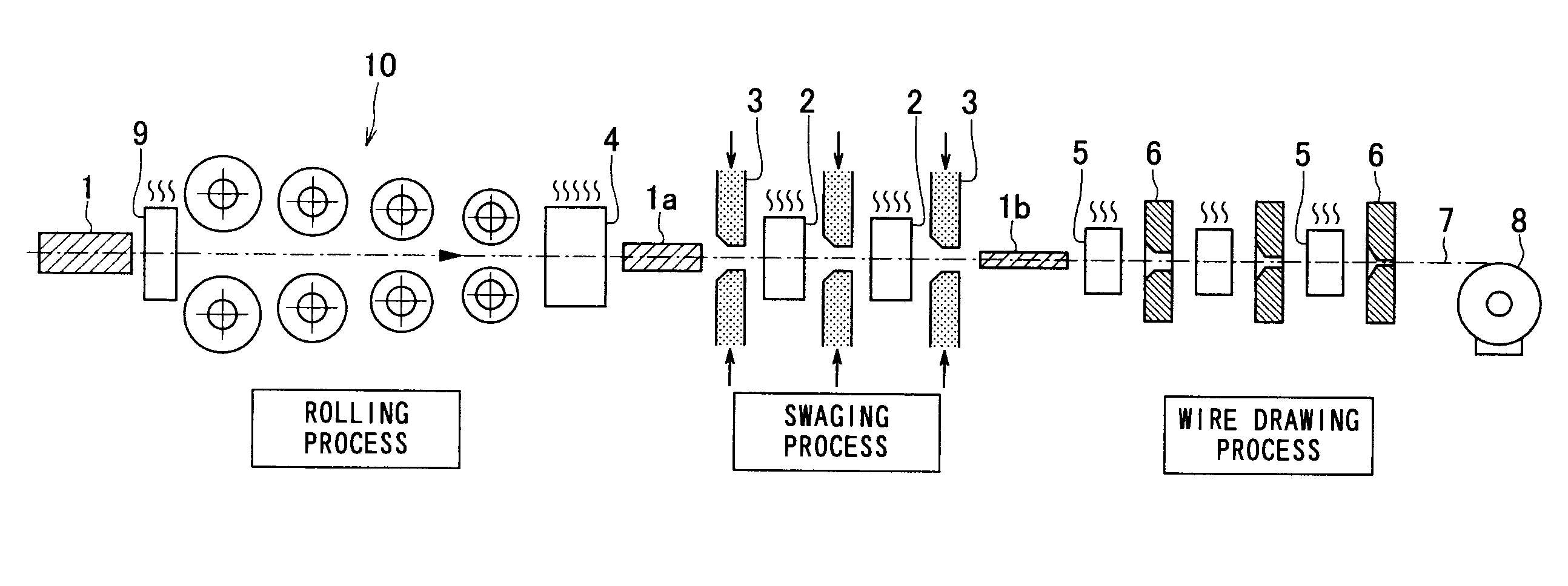 Tungsten wire, cathode heater and vibration service lamp filament