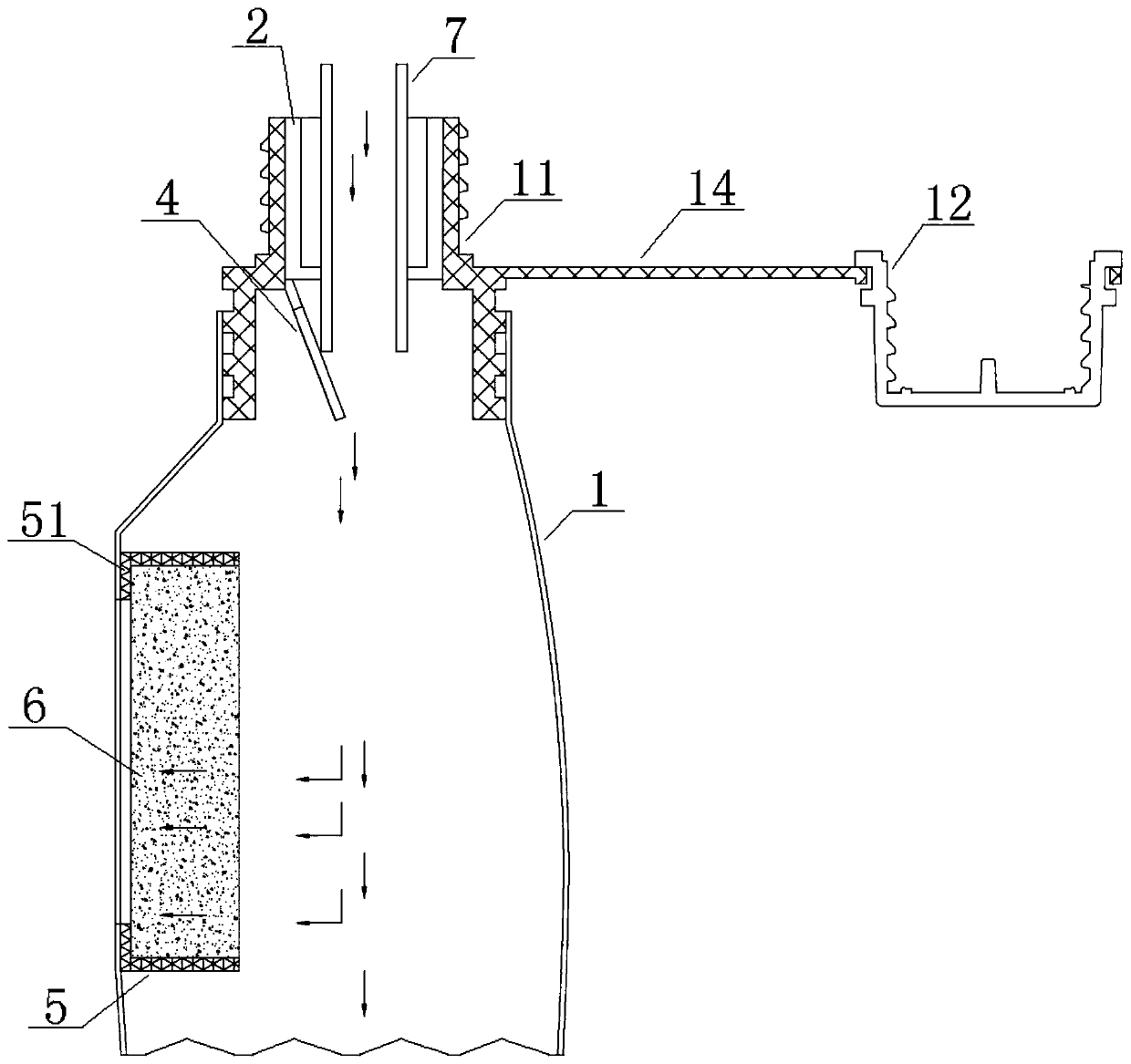 Sealed soft bag for filtering slightly toxic and harmful polluted liquid