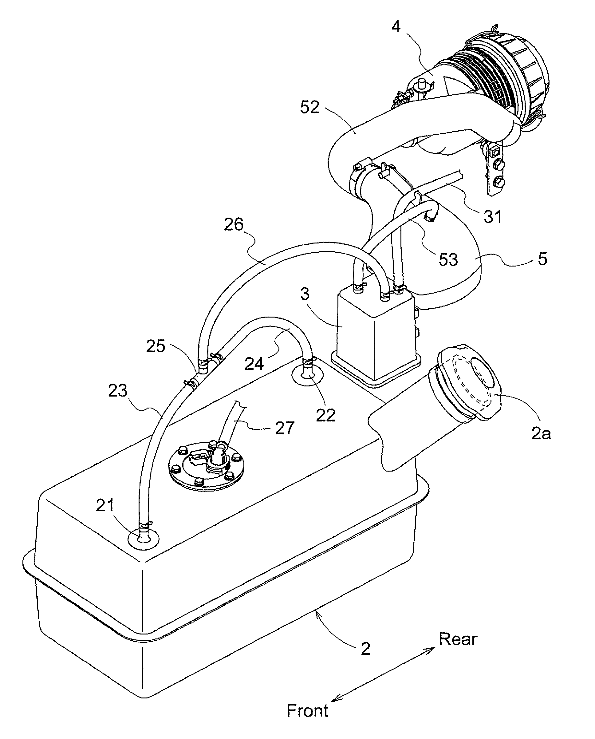 Fuel system for vehicle with engine