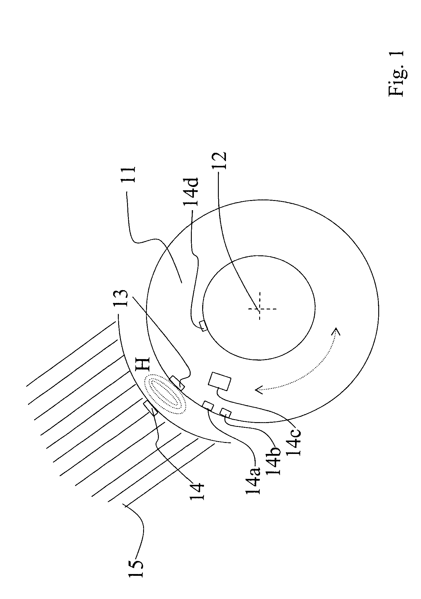 Pressure sensing device for rotatably moving parts and pressure detection method therefor