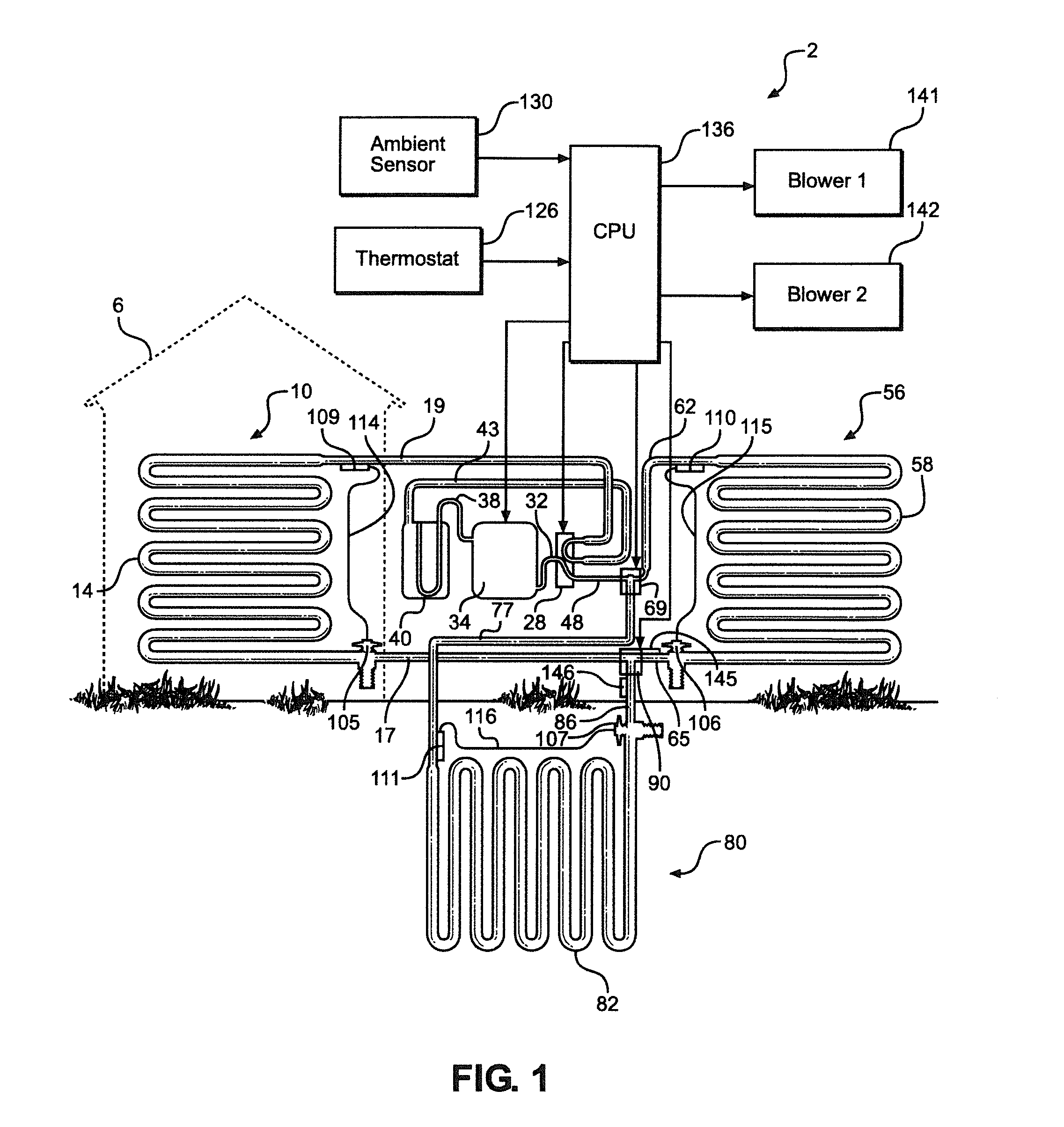 Combination Air and Ground Source Heating and/or Cooling System