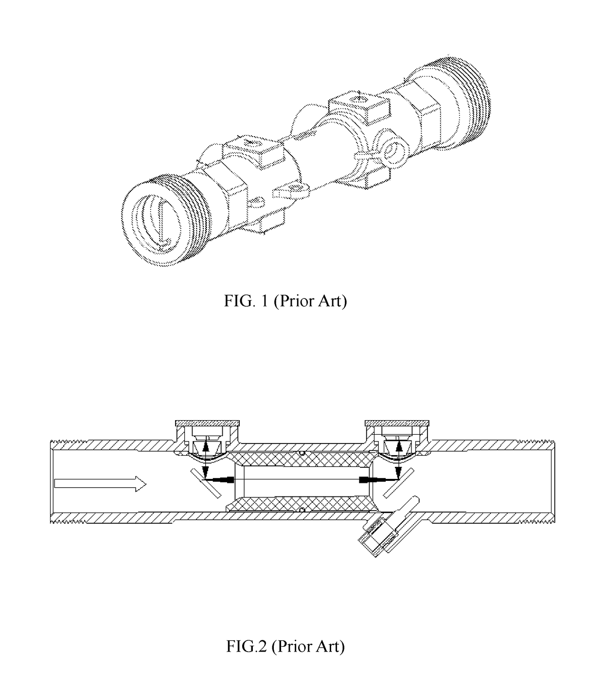 Ultrasonic flow meter having an entrance of a sound channel equipped with a chamfer for a smooth and restraint turbulent flow