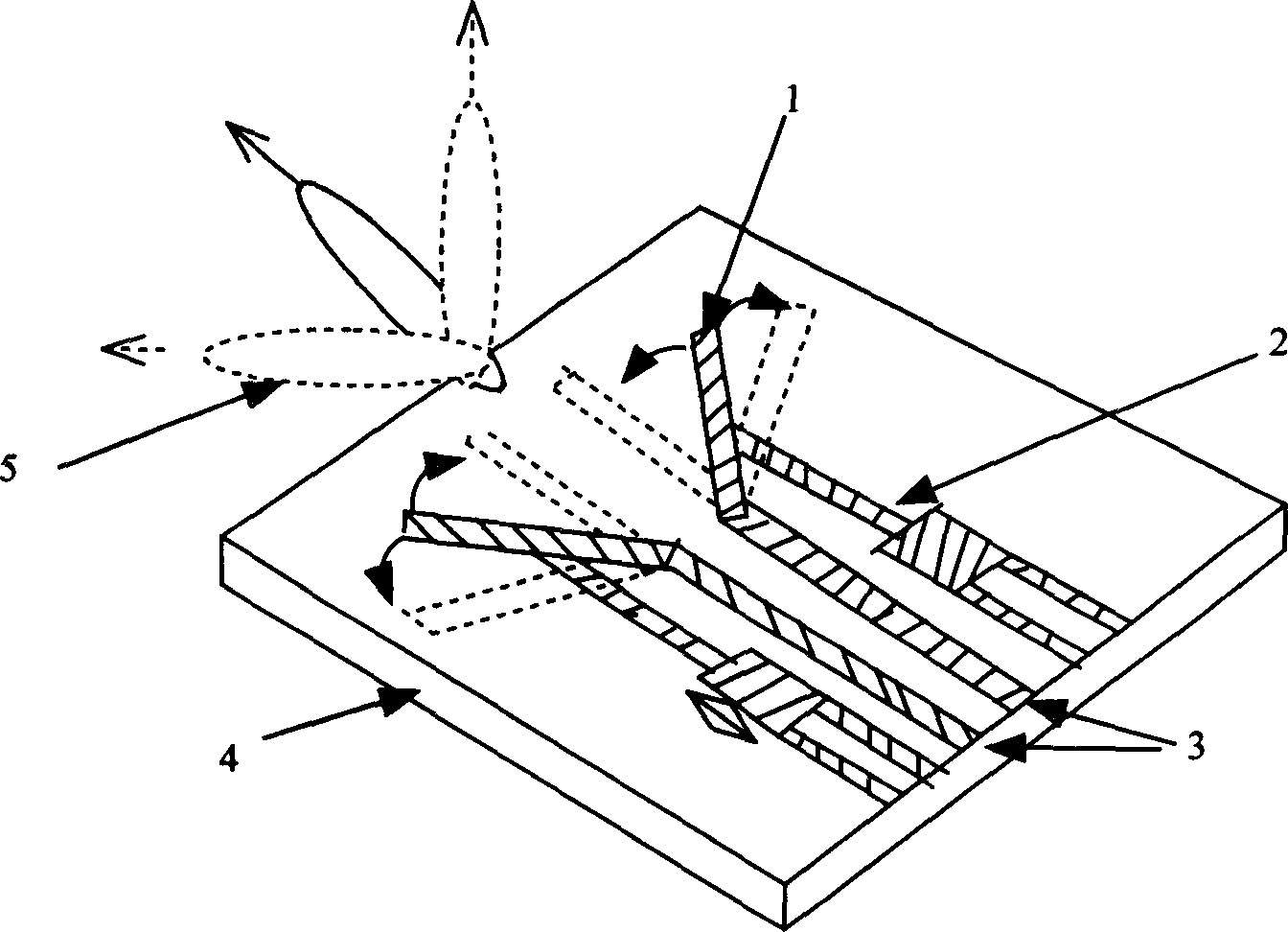 Directional diagram reconstructed microstrip antenna opened with rectangle groove