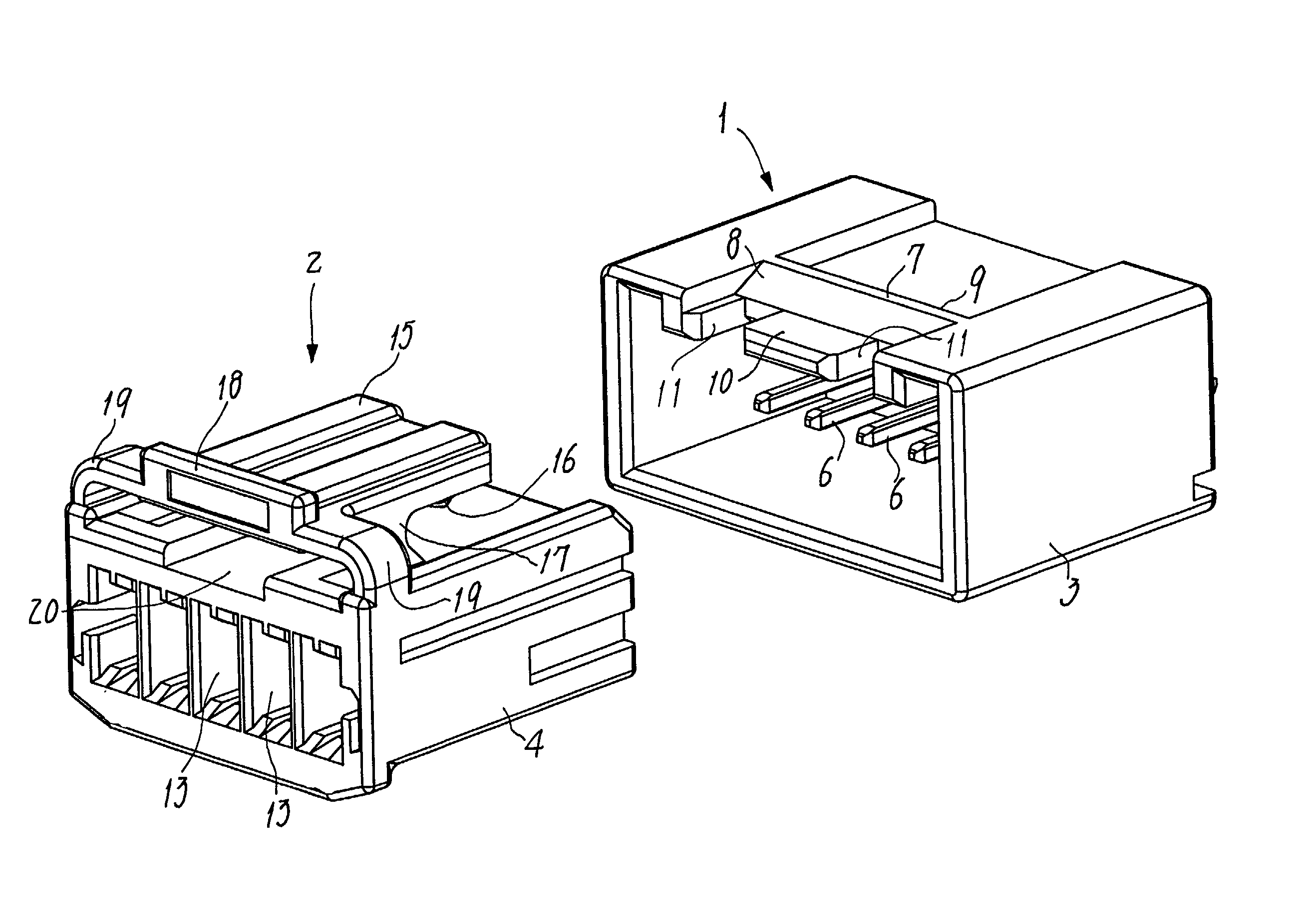 Connector assembly having an interlocking system