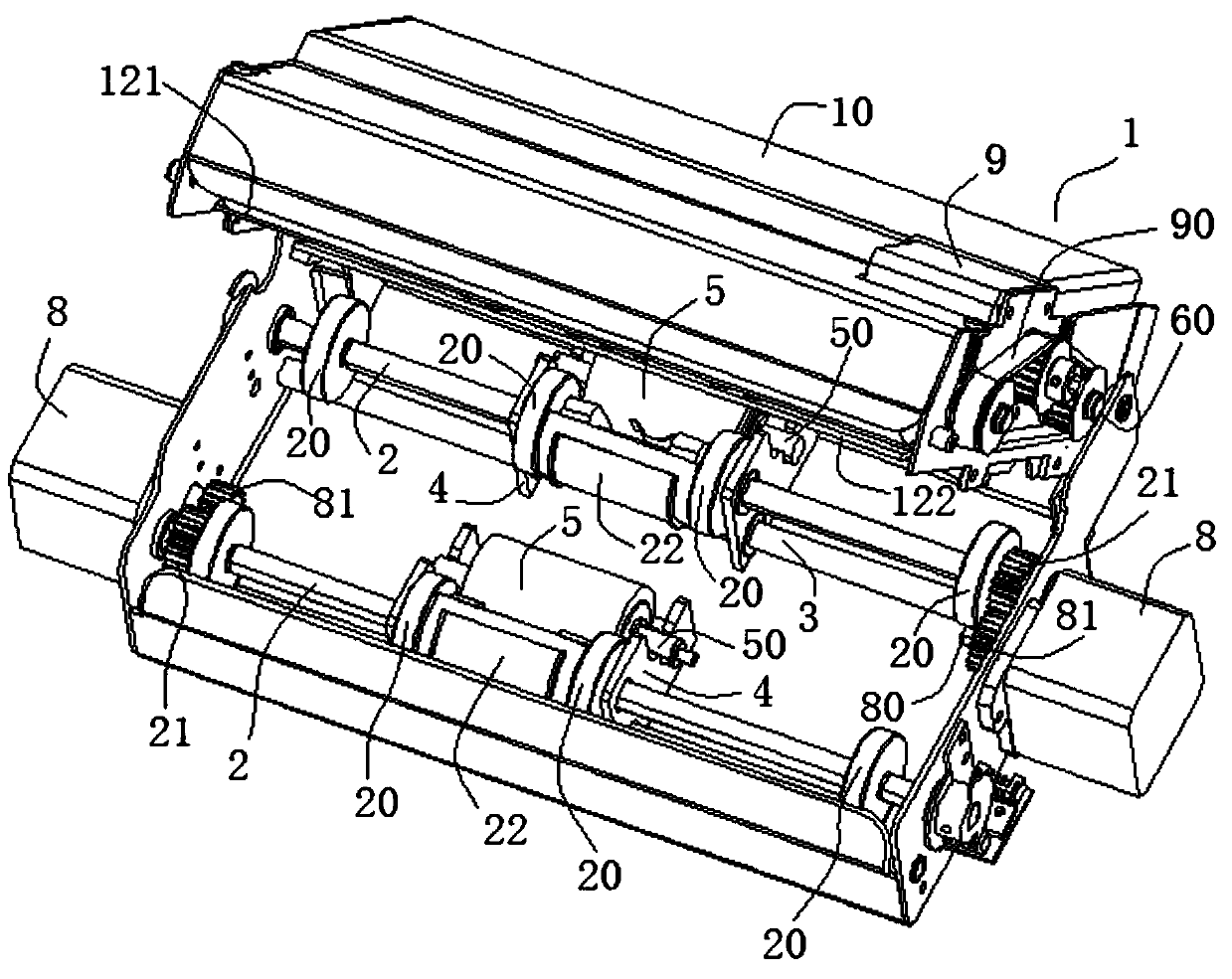 Stamping device with adjustable sealing position