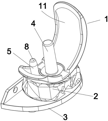 Unicondylar knee joint prosthesis capable of preventing looseness and working method thereof