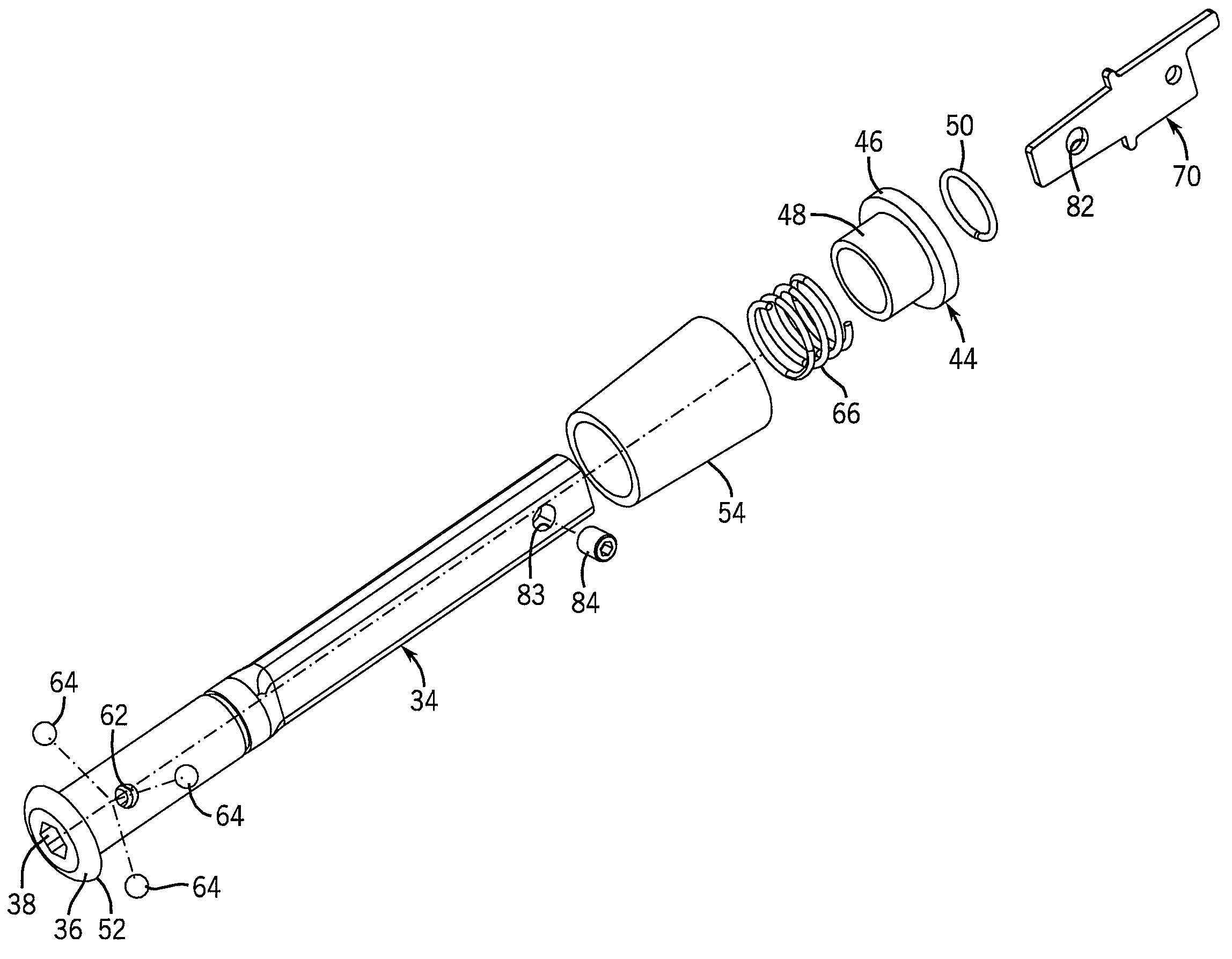 Attachment system with a removable and replaceable tongue for use with a reciprocating driver