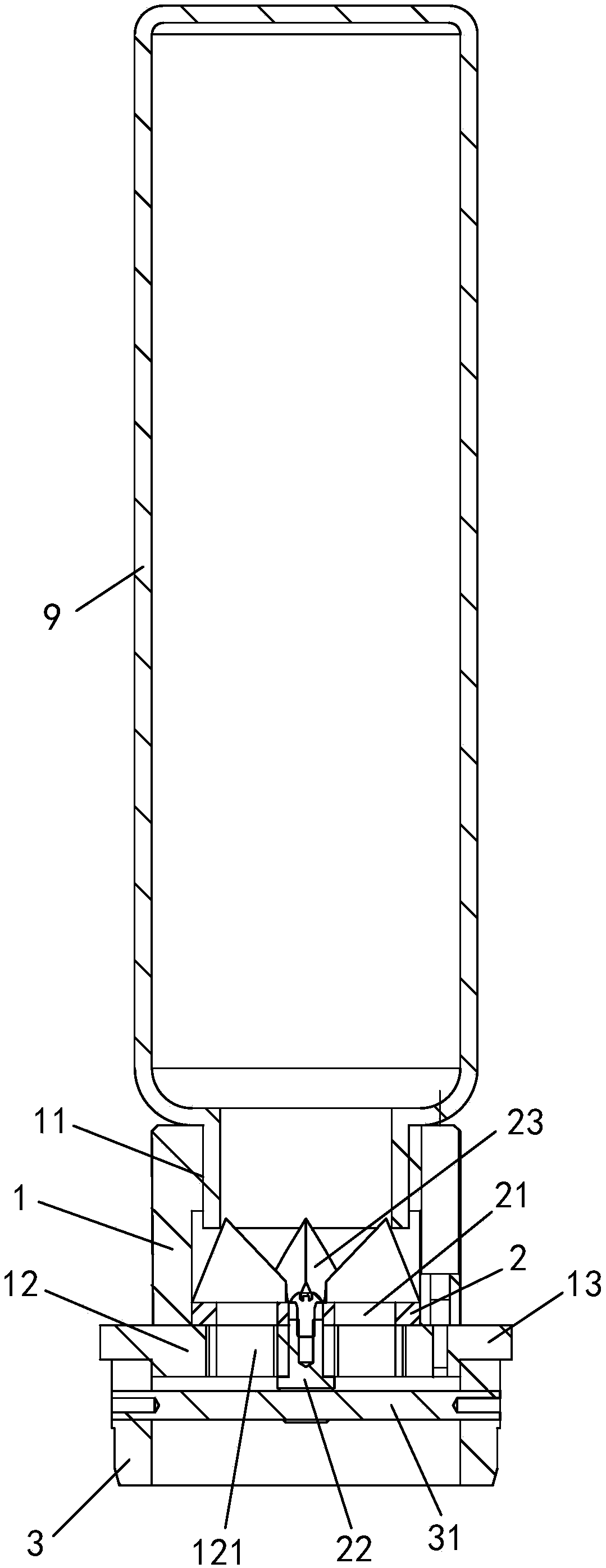 Mechanical leakage-proof quick-change device for medicine dispensing device