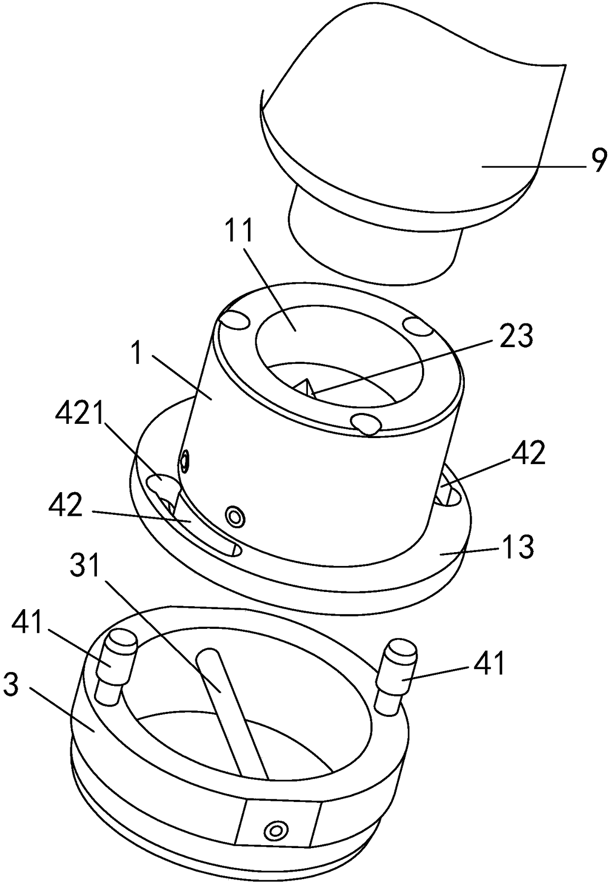 Mechanical leakage-proof quick-change device for medicine dispensing device