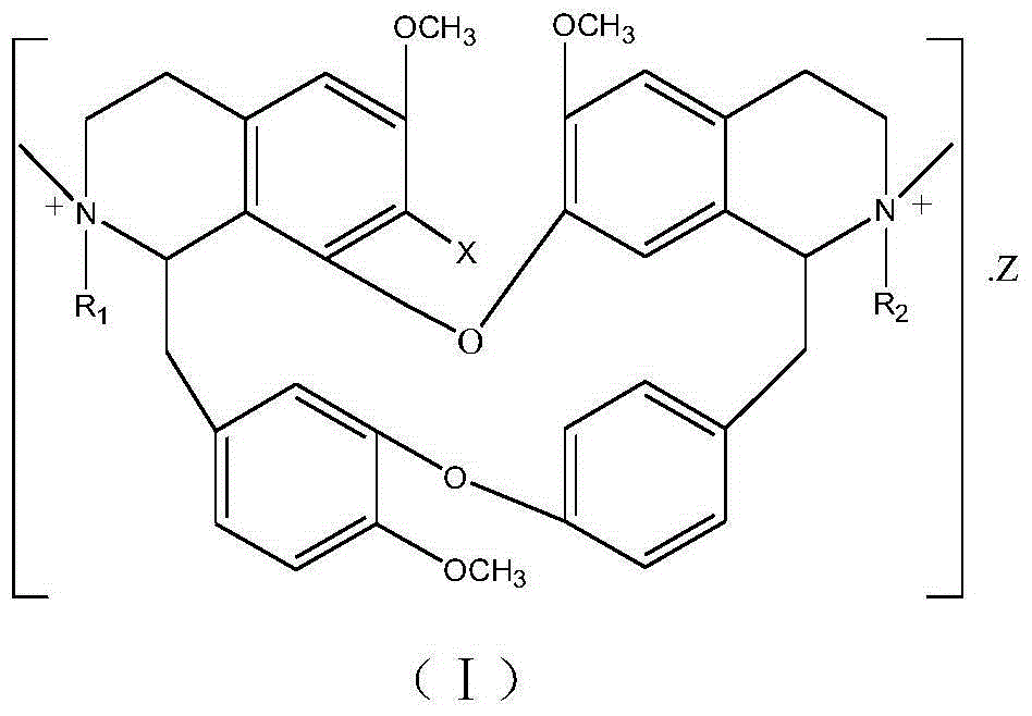 Bisbenzylisoquinoline quaternary ammonium salt as well as preparation method and application thereof in preparing antitumor drug