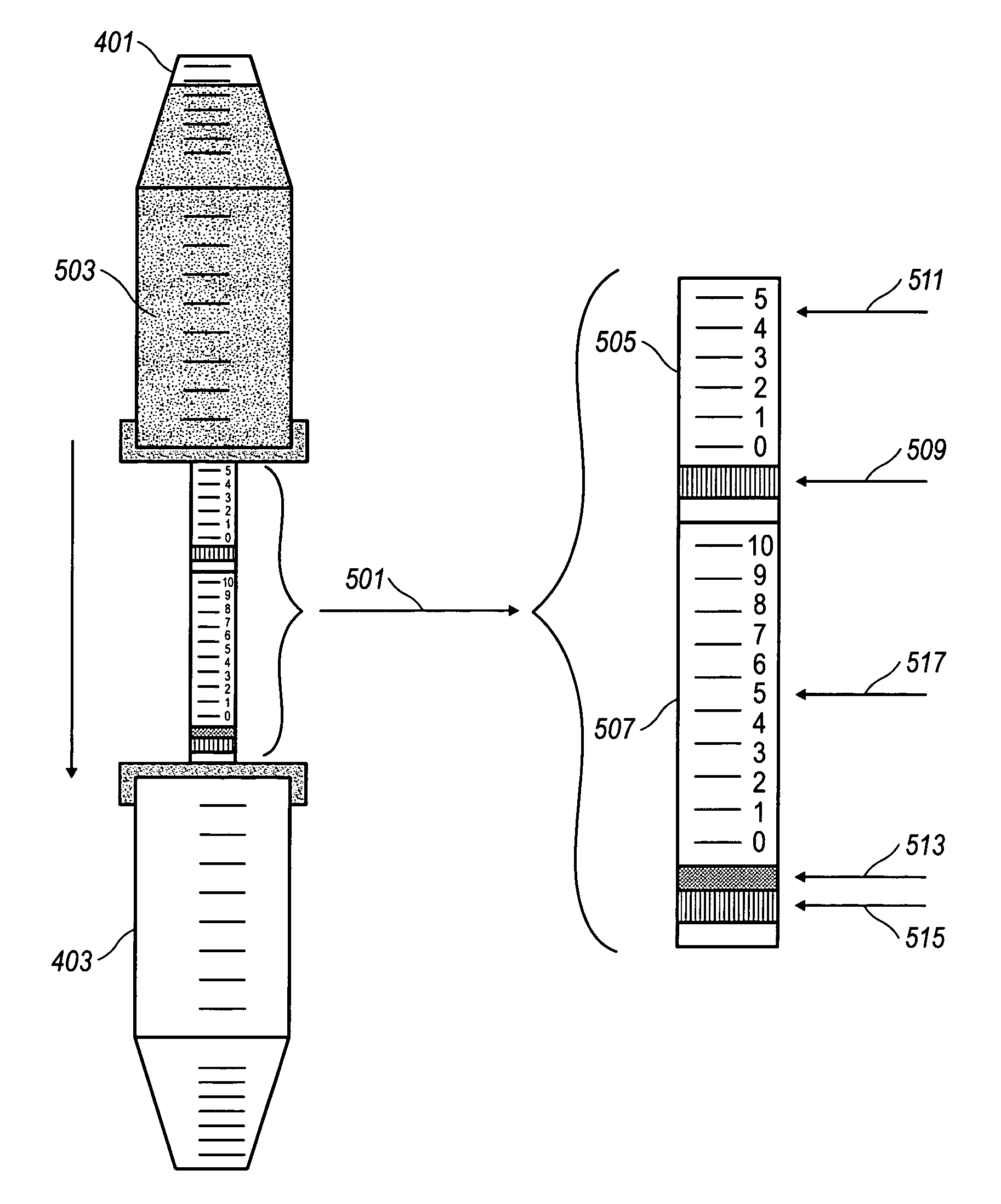 Volume-differential water assay system using hydrophilic gel