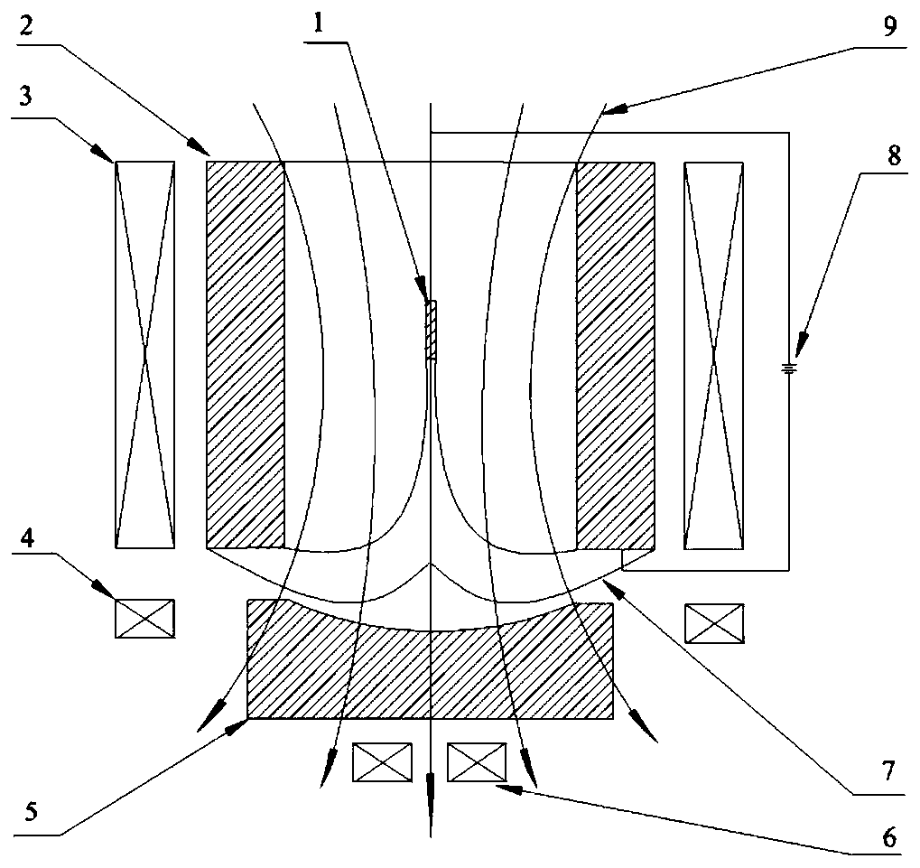 Plasma arc deposition device and method for diamond film