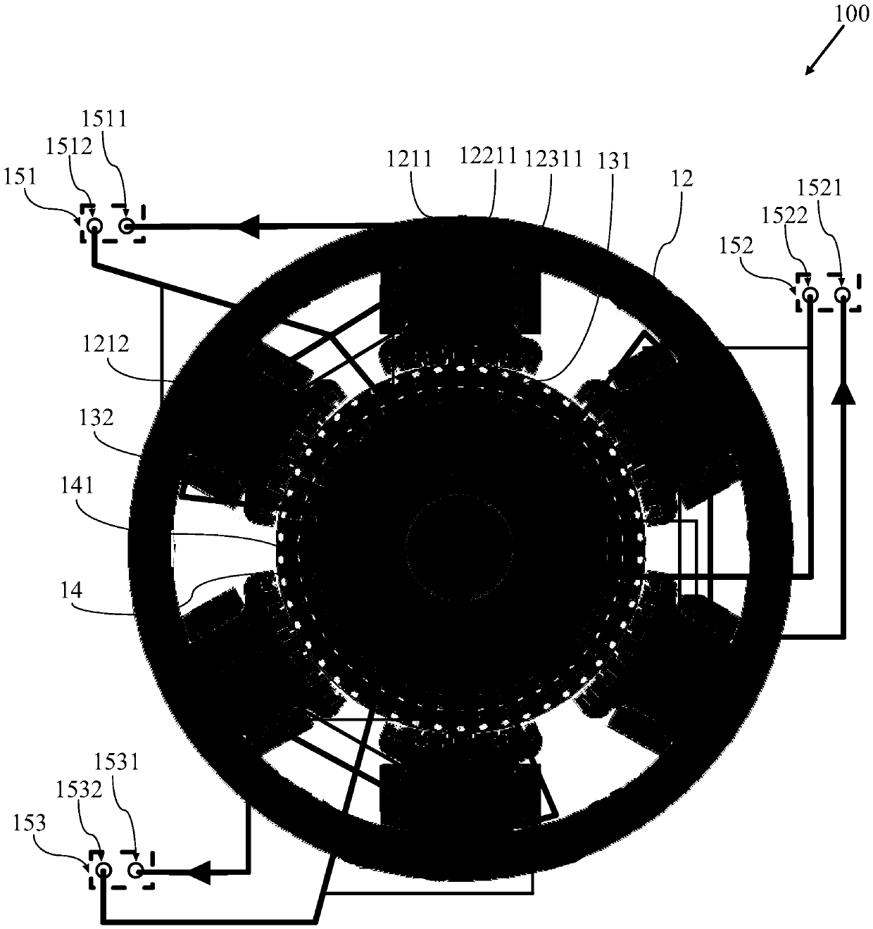 Parallel-series excited direct-current motor