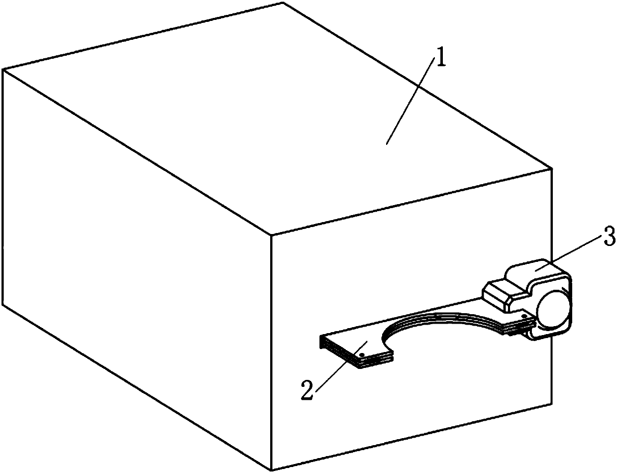 An external ejection type card feeding device of an automatic card issuing machine