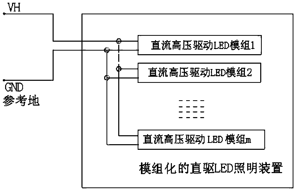 Direct drive LED lighting system controlled by integrated control circuit