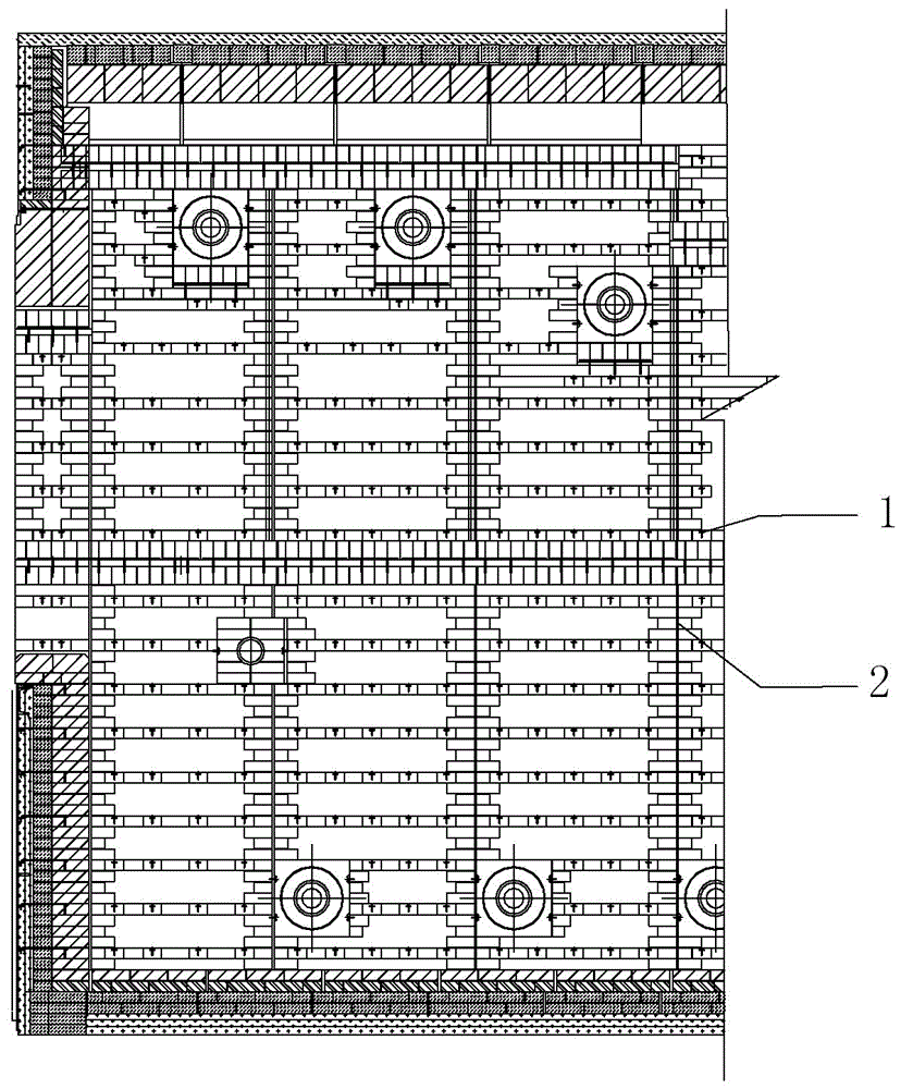 Method for positioned welding annealing furnace wall brick metal draw hook piece