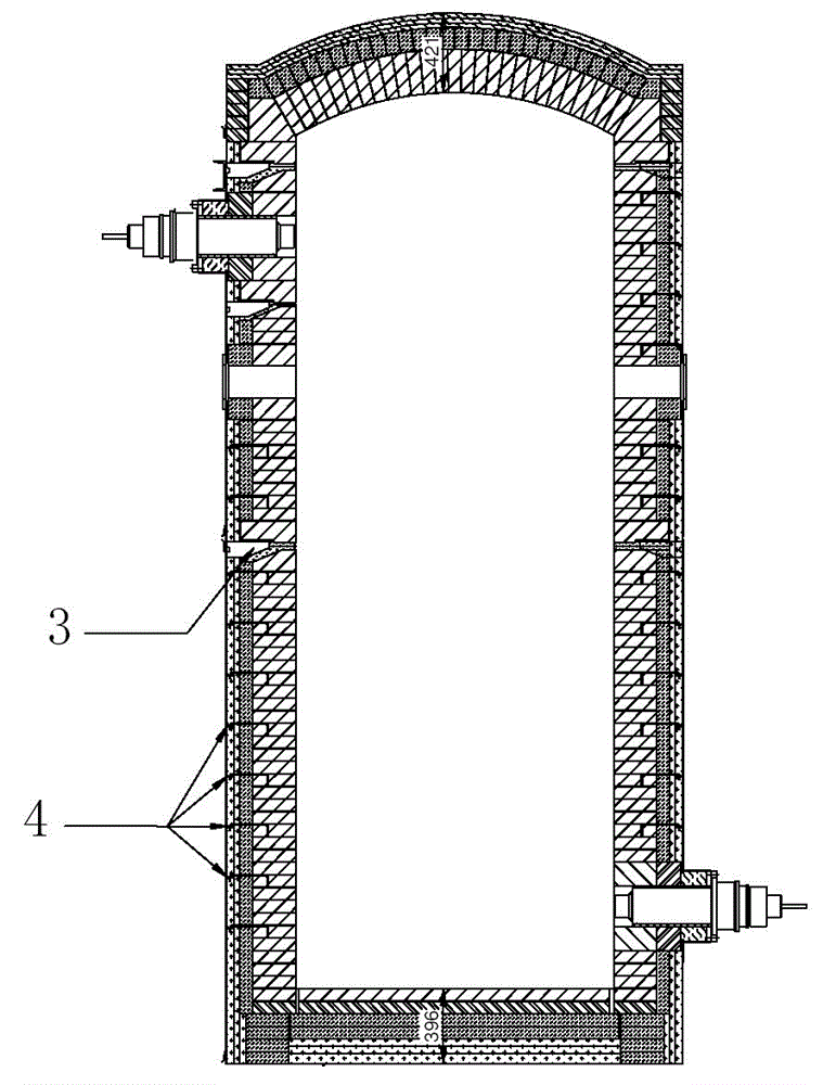 Method for positioned welding annealing furnace wall brick metal draw hook piece