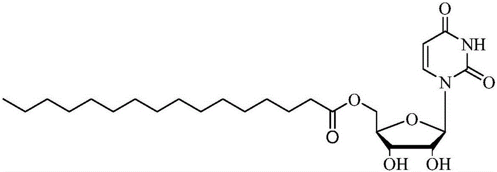 Method for online synthesizing 5'-O-palmitoyl uridine in lipozyme catalysis mode
