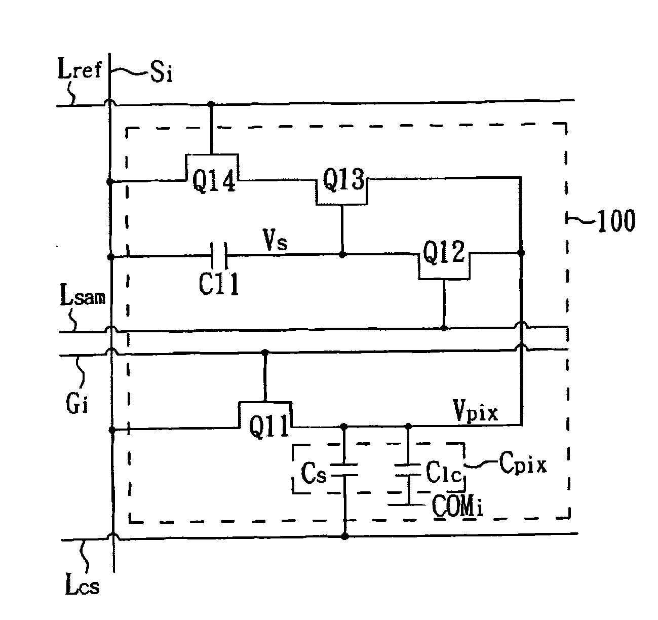 Active-matrix type display device and an electronic apparatus having the same