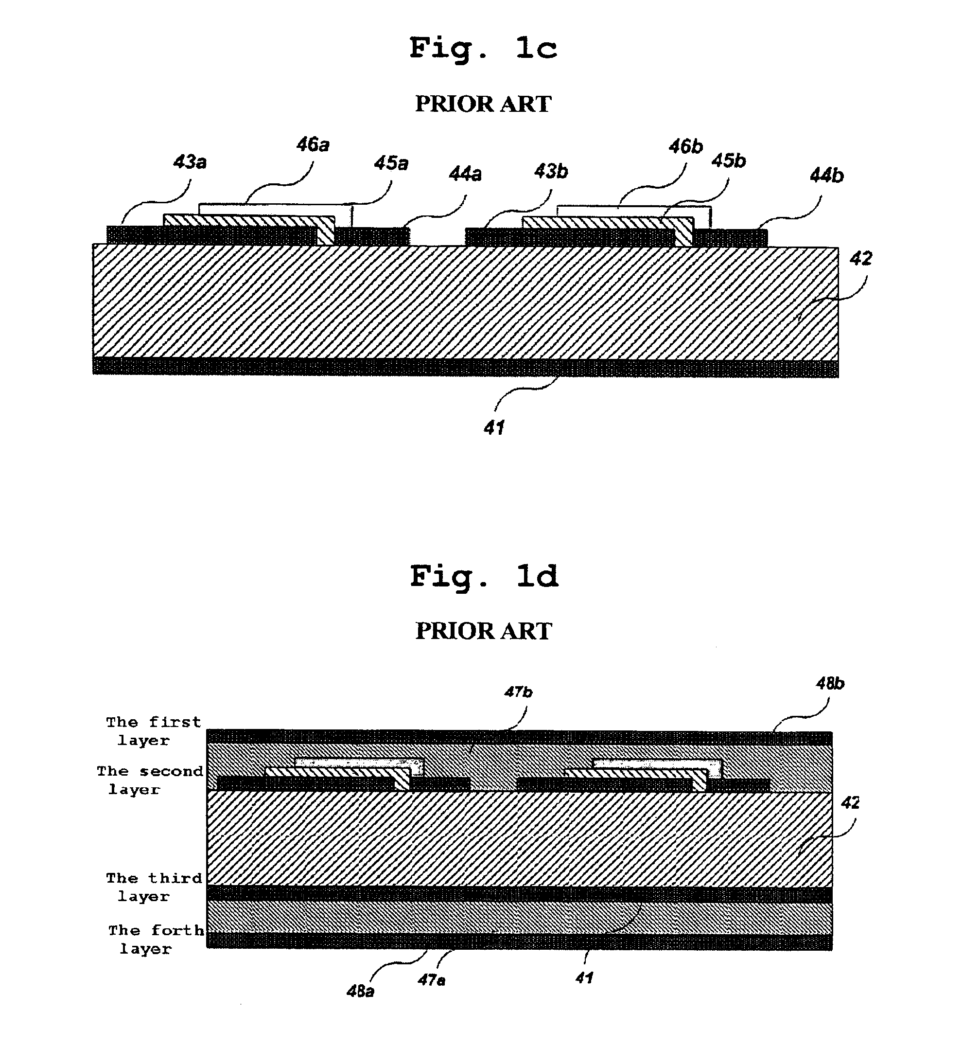 Printed circuit board with embedded capacitors therein, and process for manufacturing the same