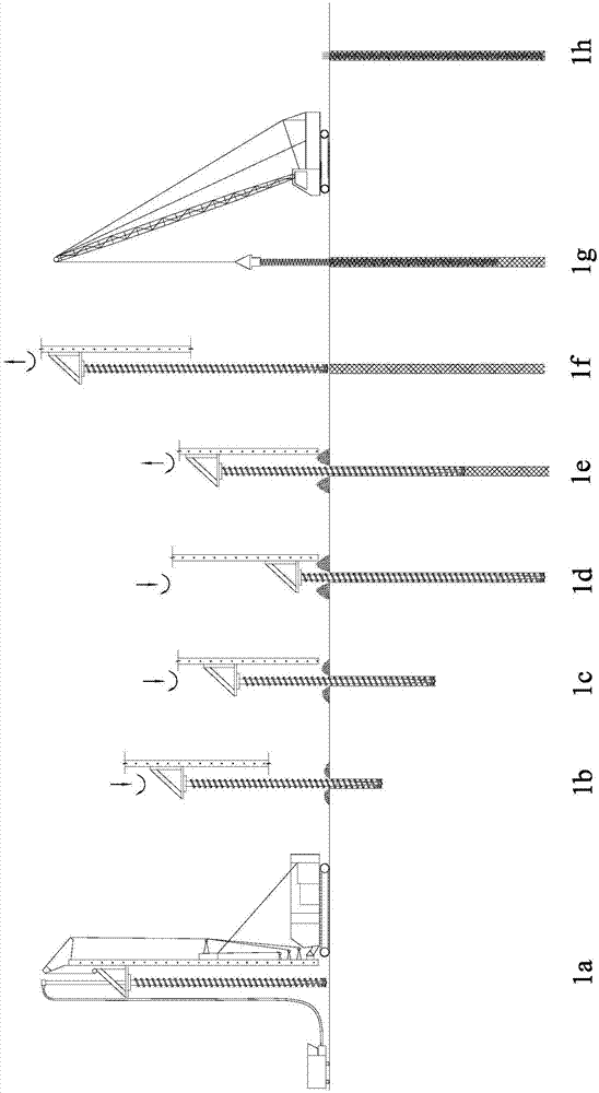 Construction method of screw drilling and squeezing cast-in-place pile and combined screw drill