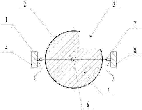 Signal acquisition method of rotation angle of rotating member with V-shaped notch