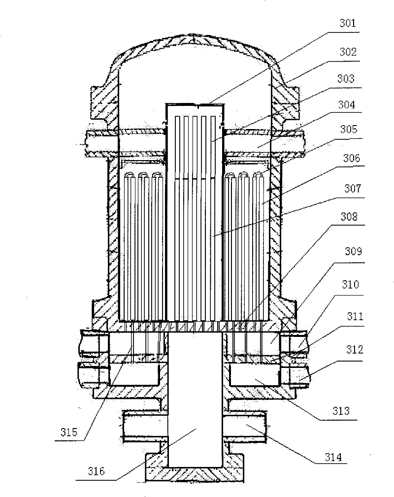 Stack core of water-cooling double-section breeding nuclear reactor as well as nuclear reactor using the same