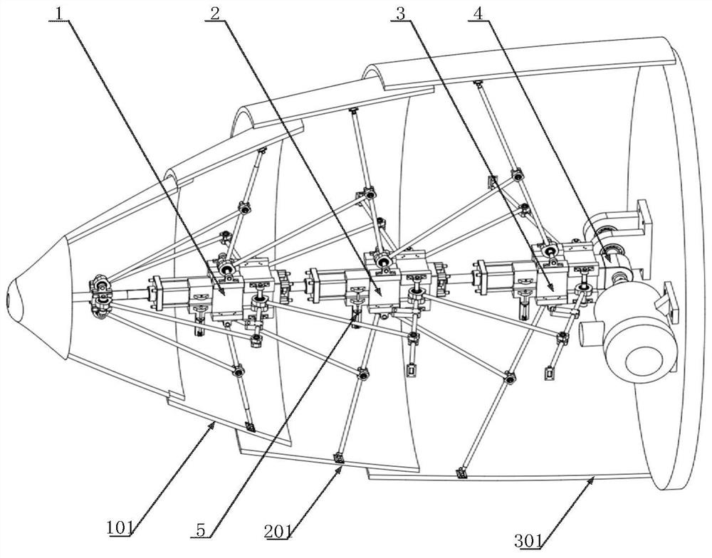 A Multi-stage Driven Rod Type Nose-cone Variant Mechanism