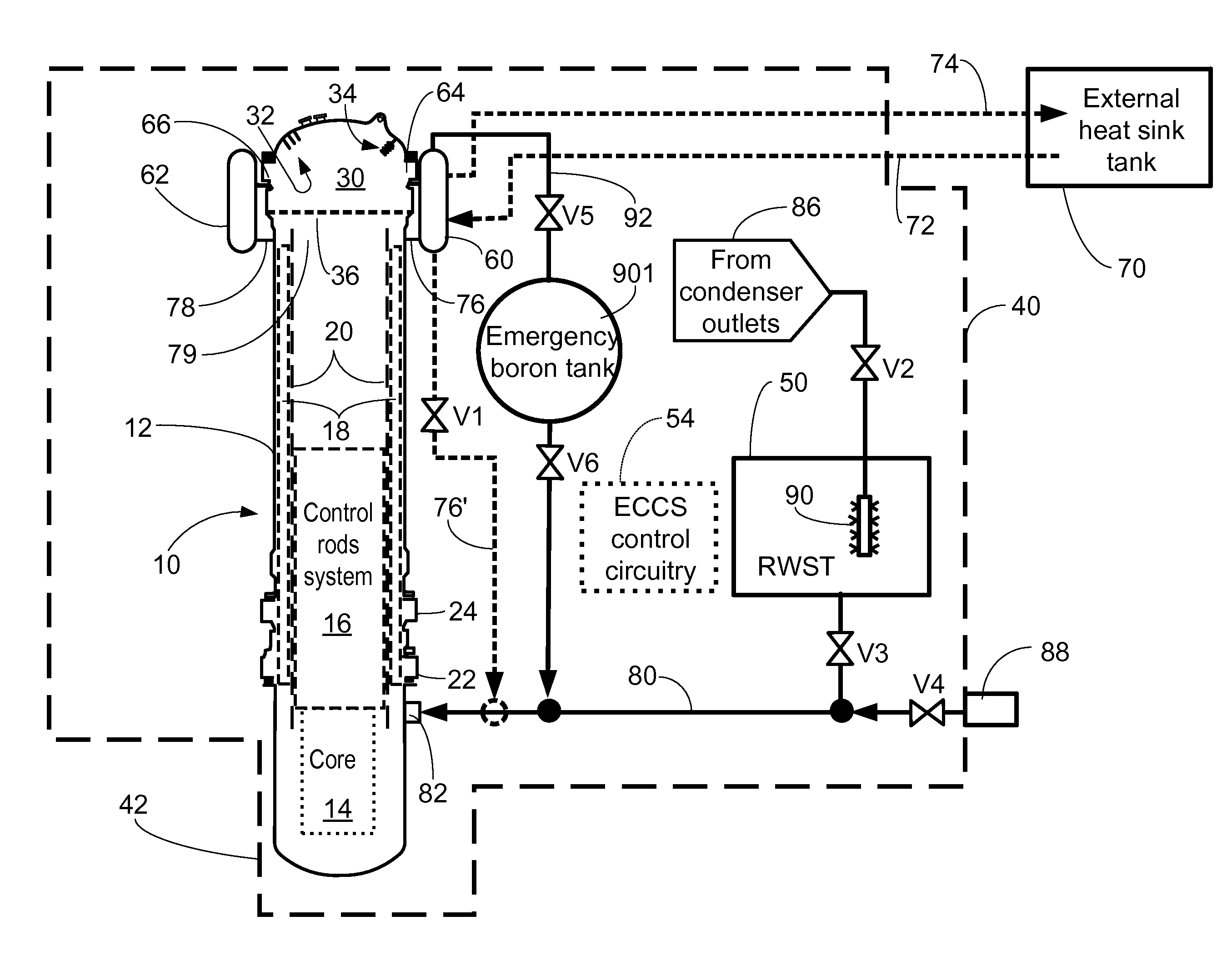 Integrated emergency core cooling system condenser for pressurized water reactor