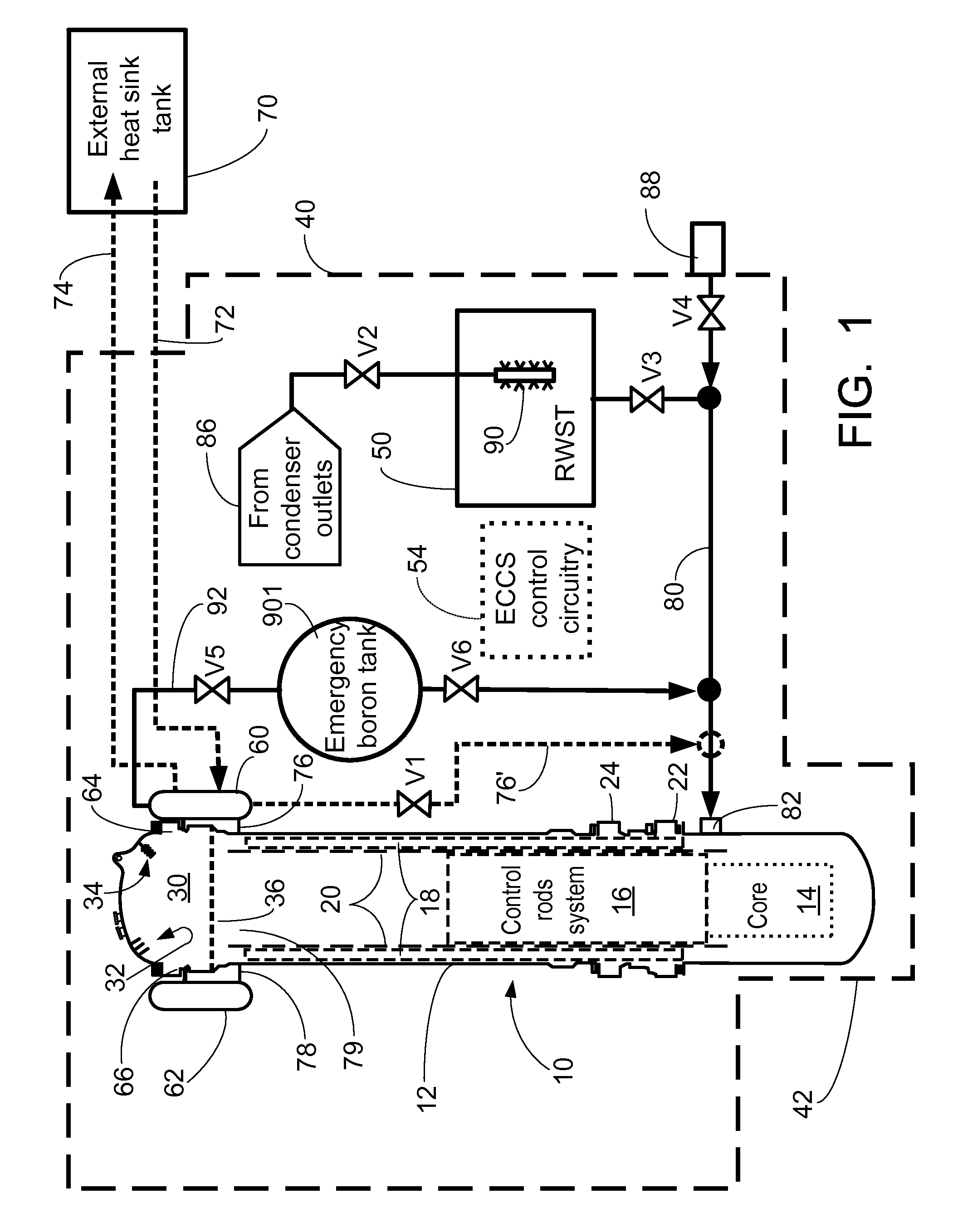 Integrated emergency core cooling system condenser for pressurized water reactor