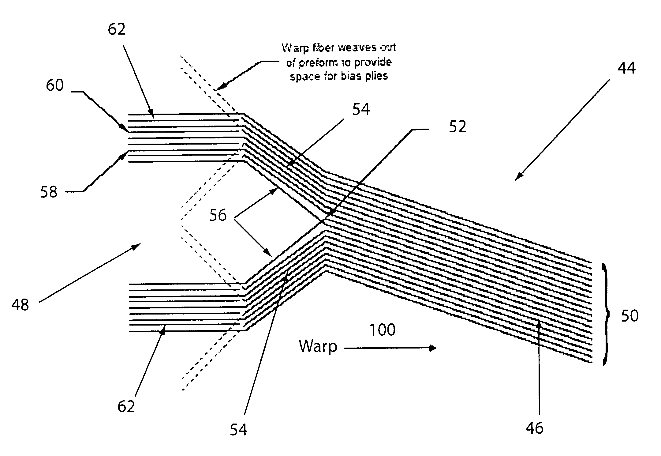 Hybrid three-dimensional woven/laminated struts for composite structural applications