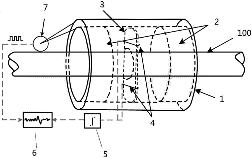 Nondestructive testing device for ferromagnetic slender component based on improved coil